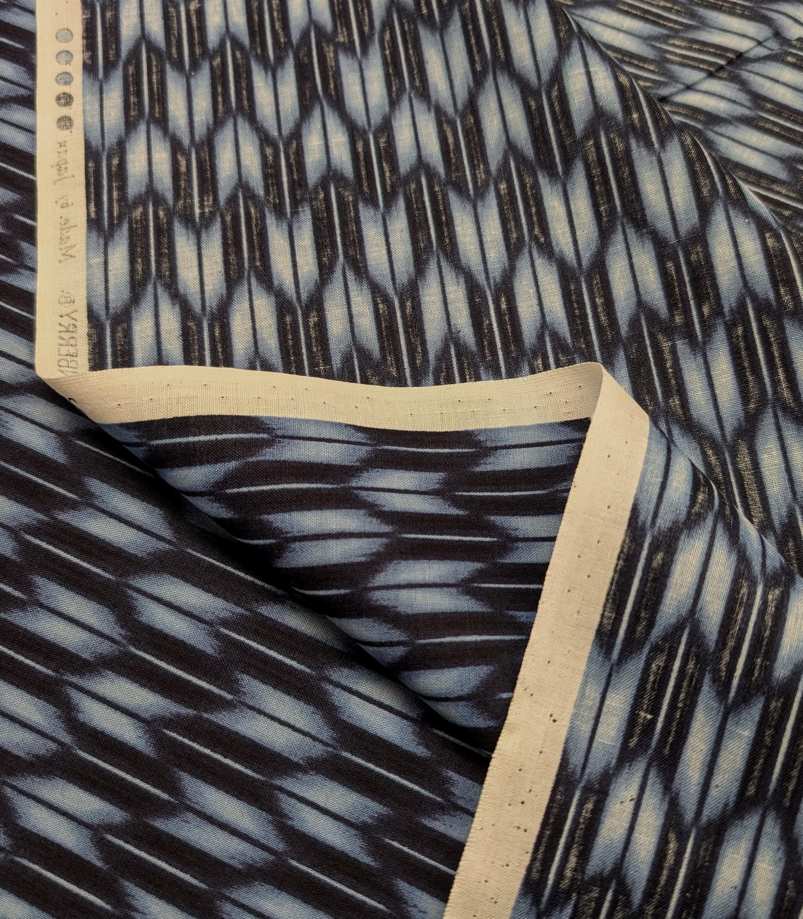 Sevenberry - Arrow Printed Shibori-Style Collection Cotton Fabric - Dark Indigo Blue