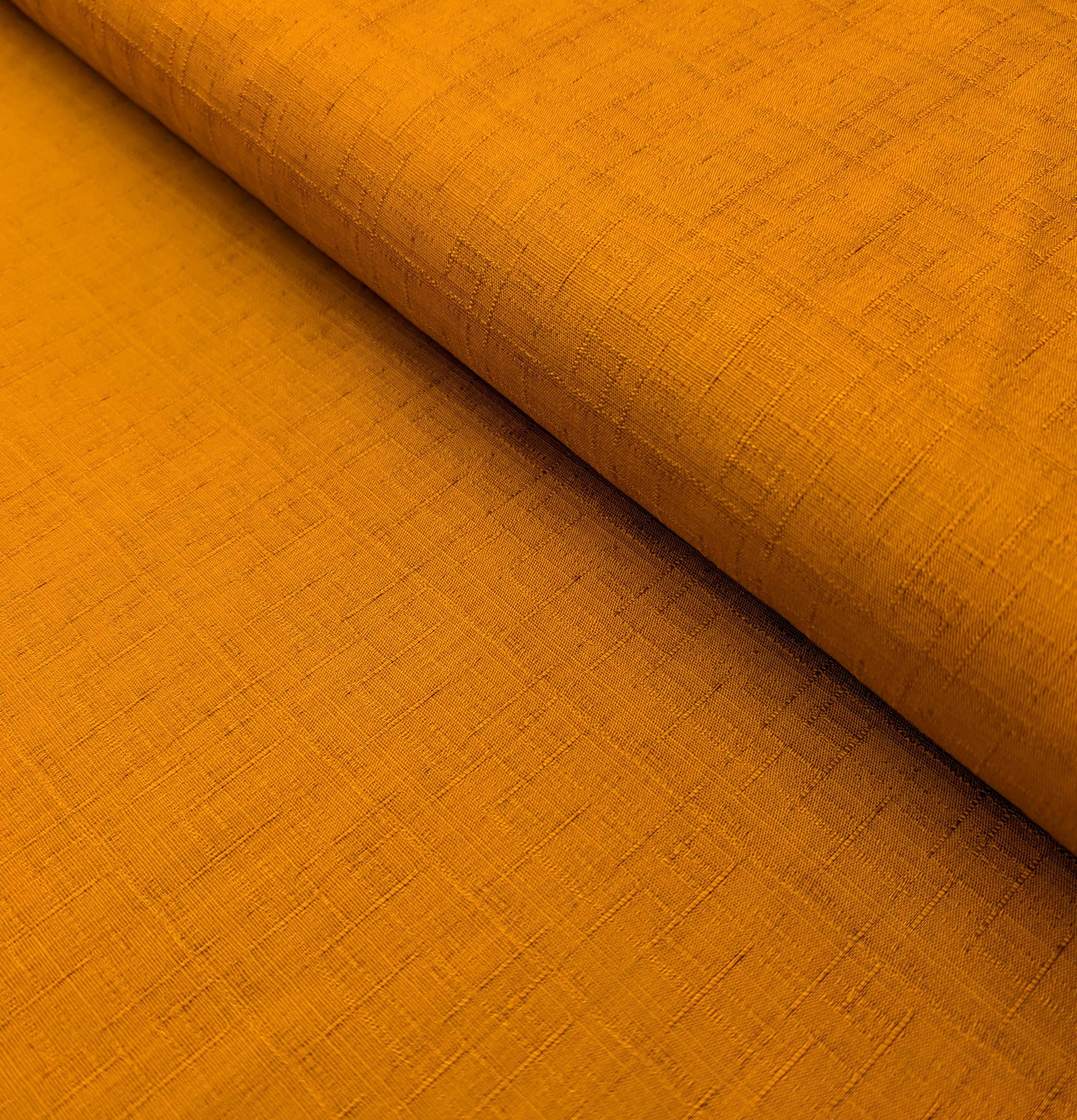 Solid color dobby weave Kobayashi Japanese cotton fabric KC-8260 L turmeric yellow