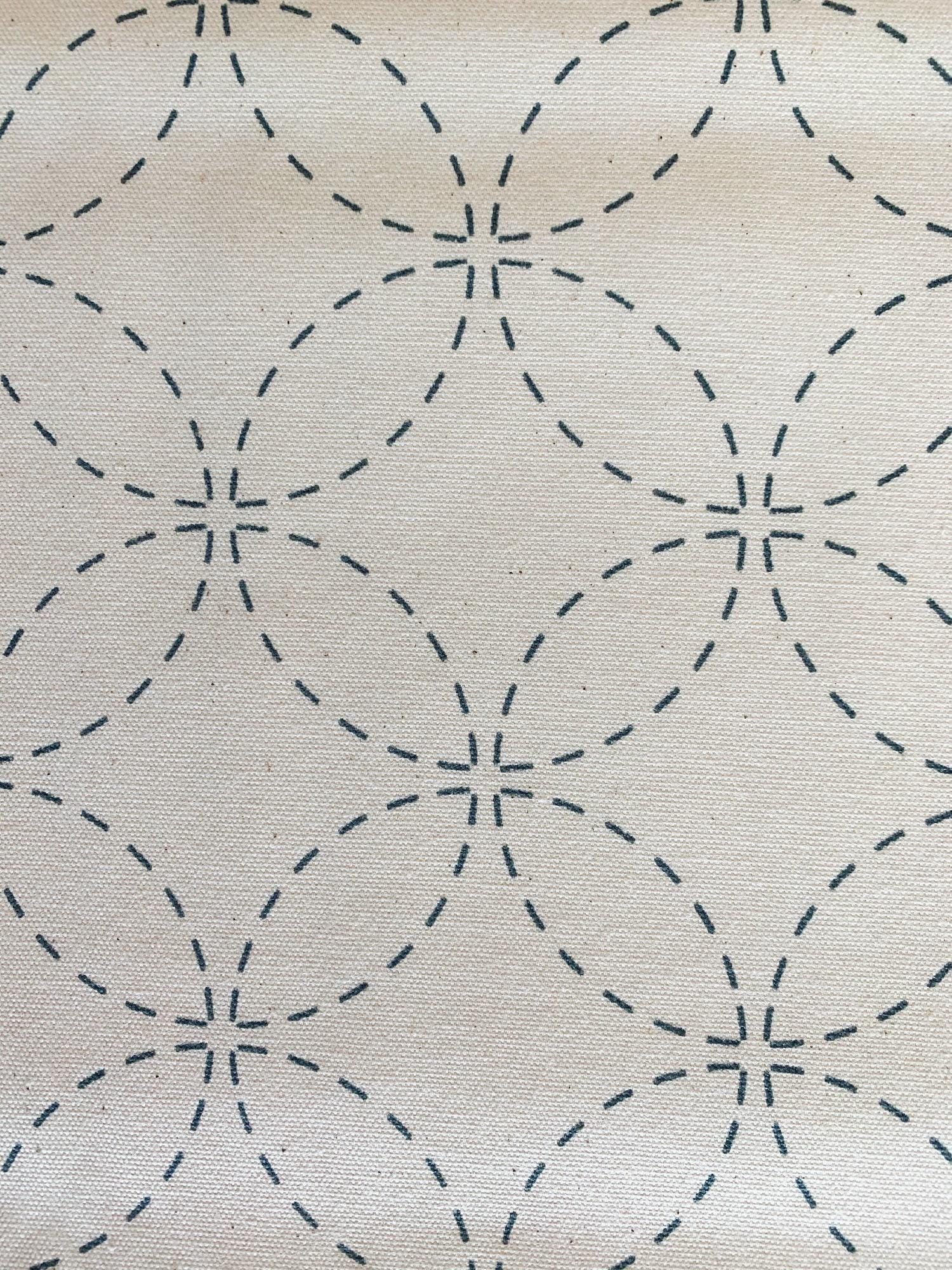 Olympus - Shippou Pre-Printed Sashiko Cotton Fabric - Ivory White