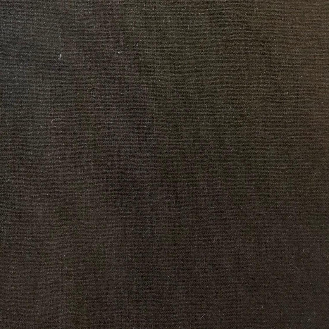 Hishiei - Solid Color Cotton/Linen Fabric - Black