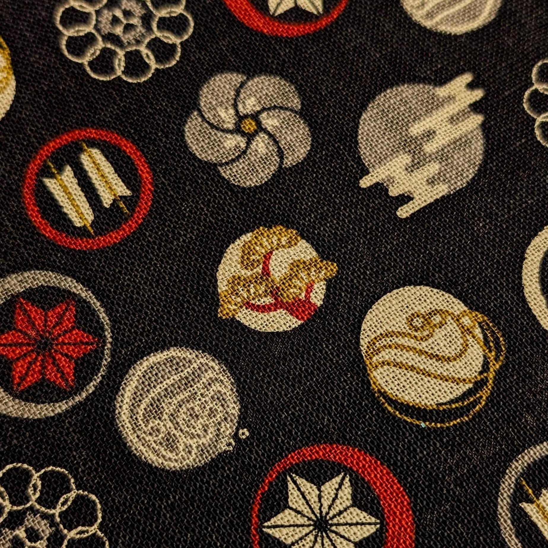 Sevenberry - Rustic Crests Cotton Fabric - Black