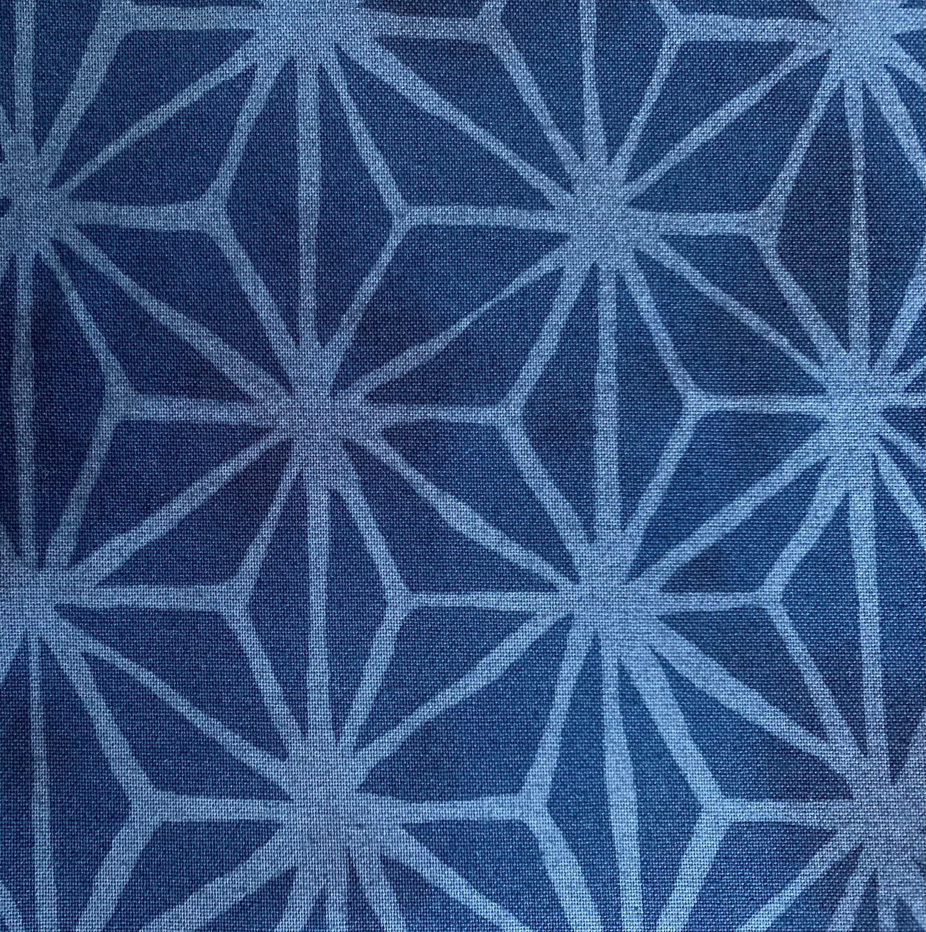 Hishiei - Asanoha Star Cotton - Deep Blue