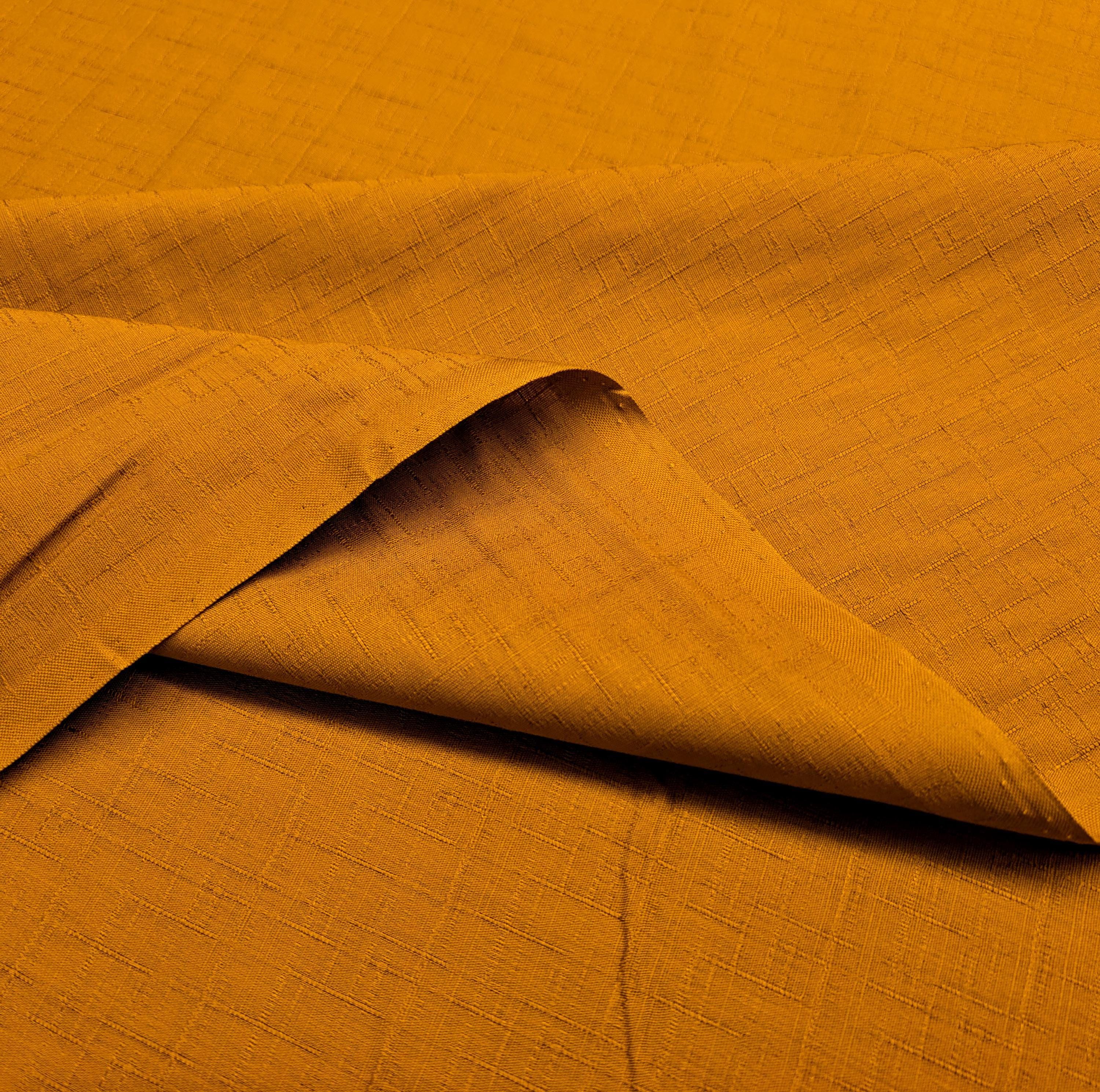 Solid color dobby weave Kobayashi Japanese cotton fabric KC-8260 L turmeric yellow