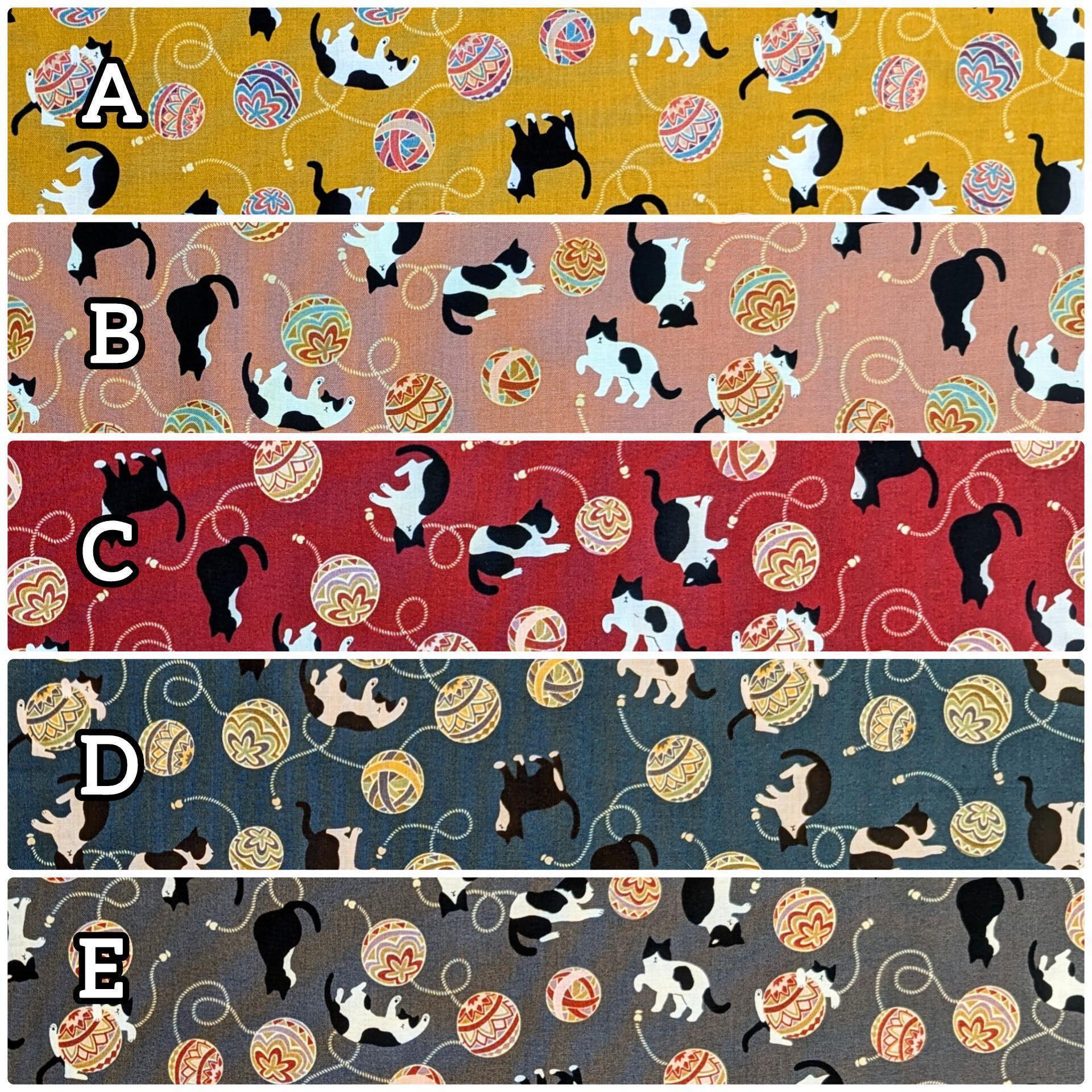 Cosmo - Temari Cats Quilt Cotton - Gray