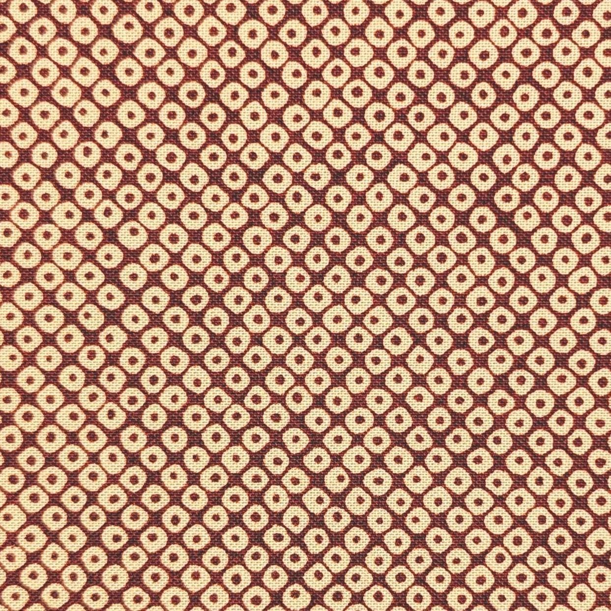 Sevenberry Kanoko Dots Japanese cotton fabric 88222-9-5 beige & red