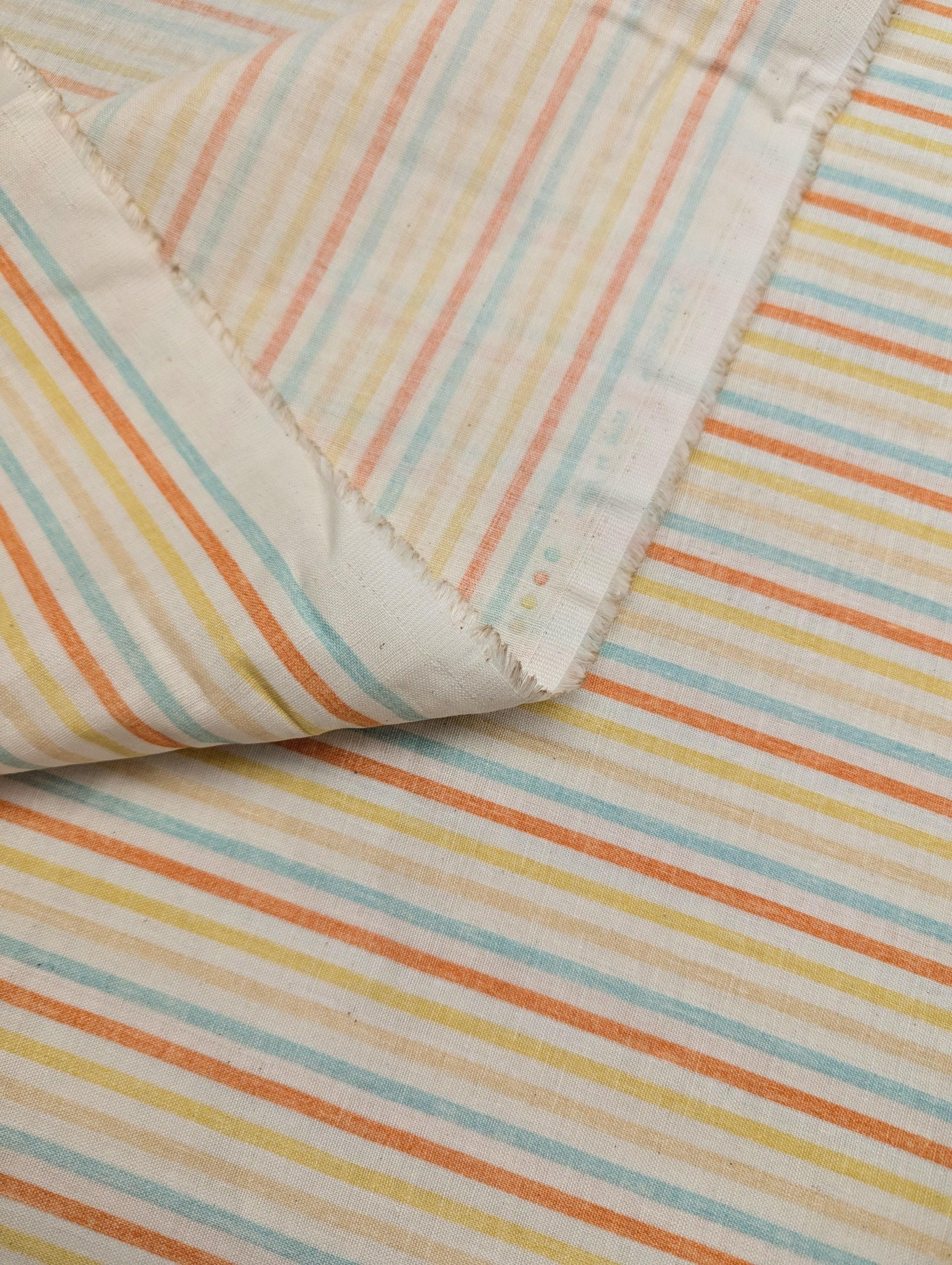 Sevenberry - Striped Cotton Double Gauze - Orange Yellow Blue