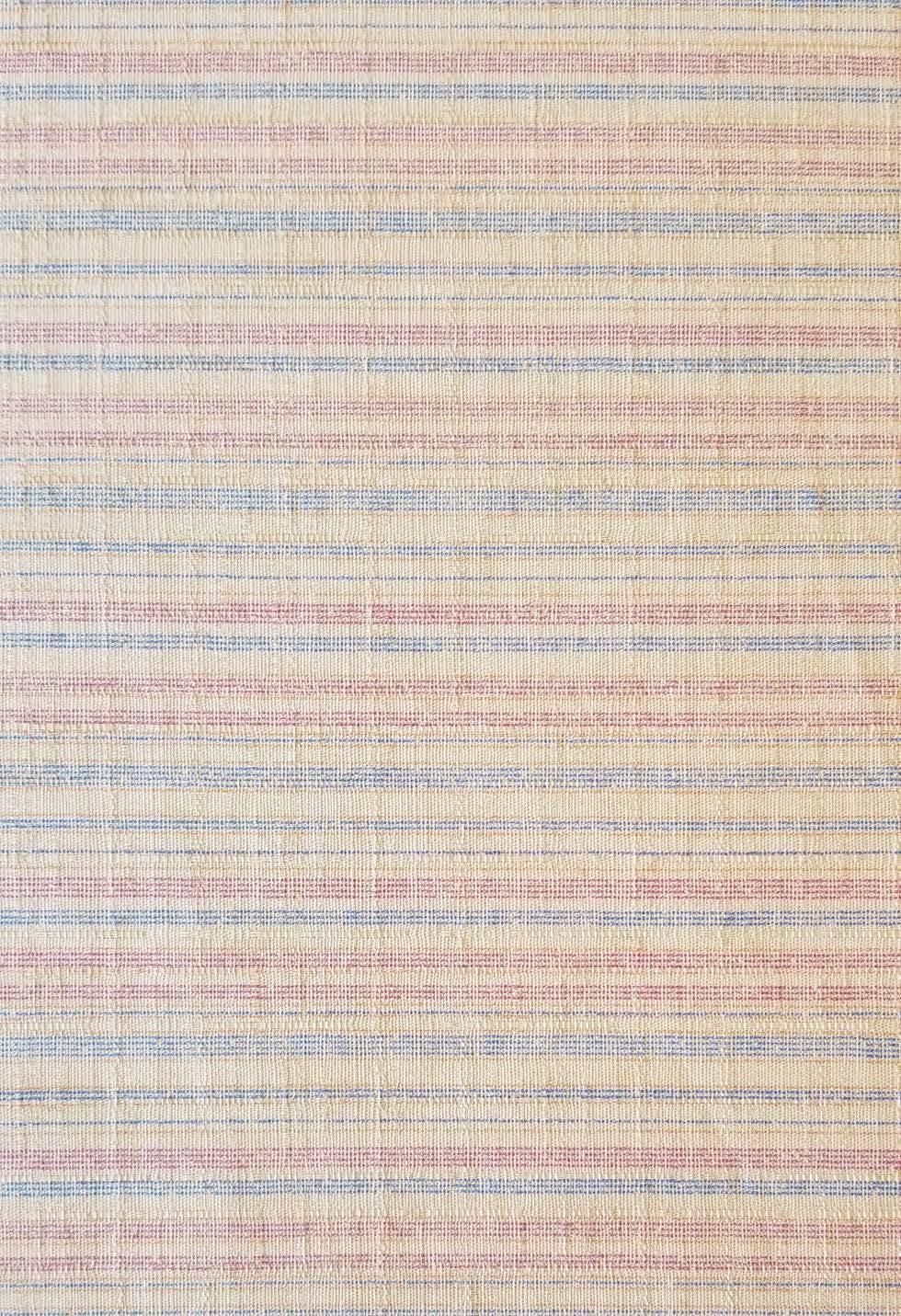 Morikiku - Stripes Cotton Dobby - Cream Beige Red Blue