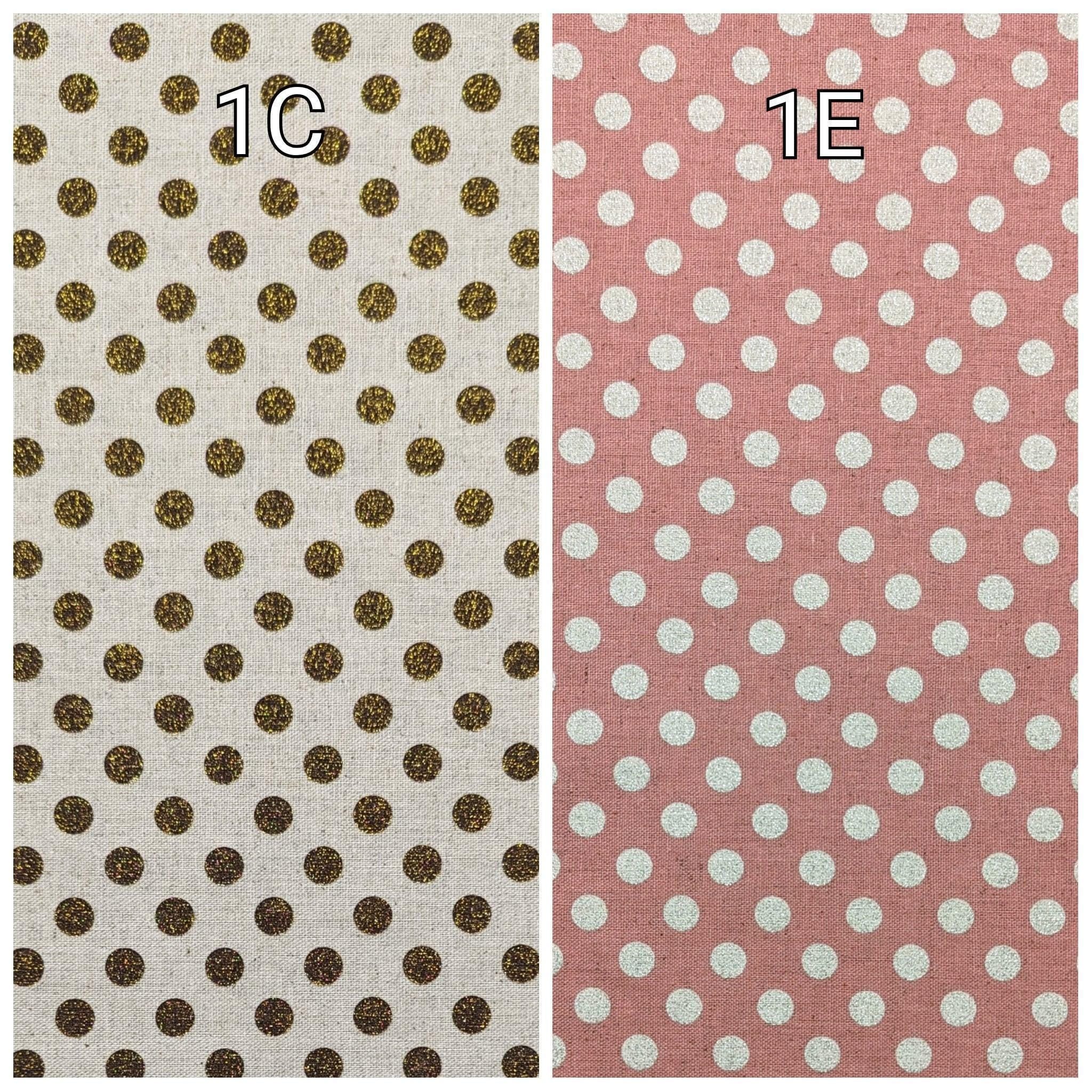 Senyo - Glittering Polka Dots Cotton Oxford - Gold and Natural