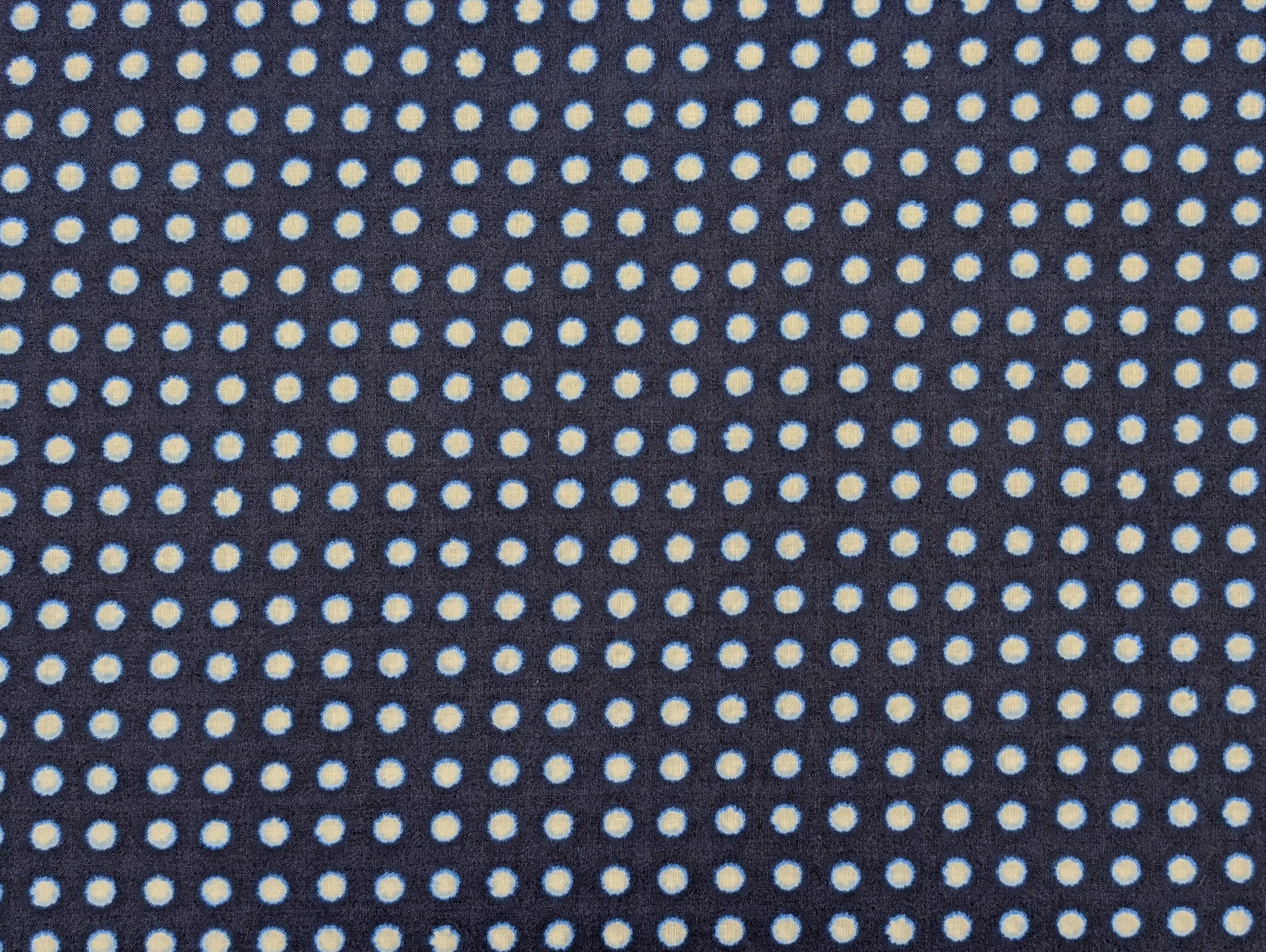Sevenberry - Polka Dot Printed Shibori-Style Collection Cotton Fabric - Dark Blue
