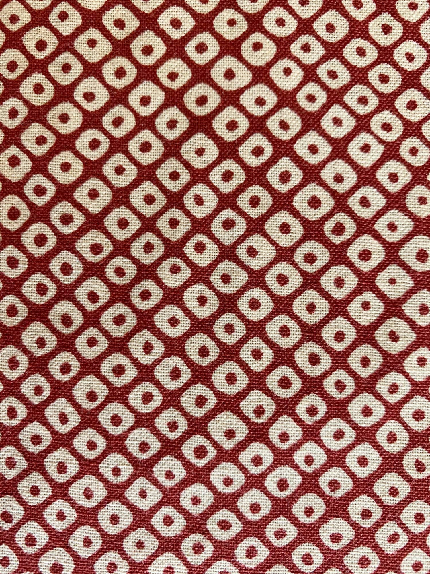 Sevenberry - Kanoko Dots Cotton Fabric - Beige Red