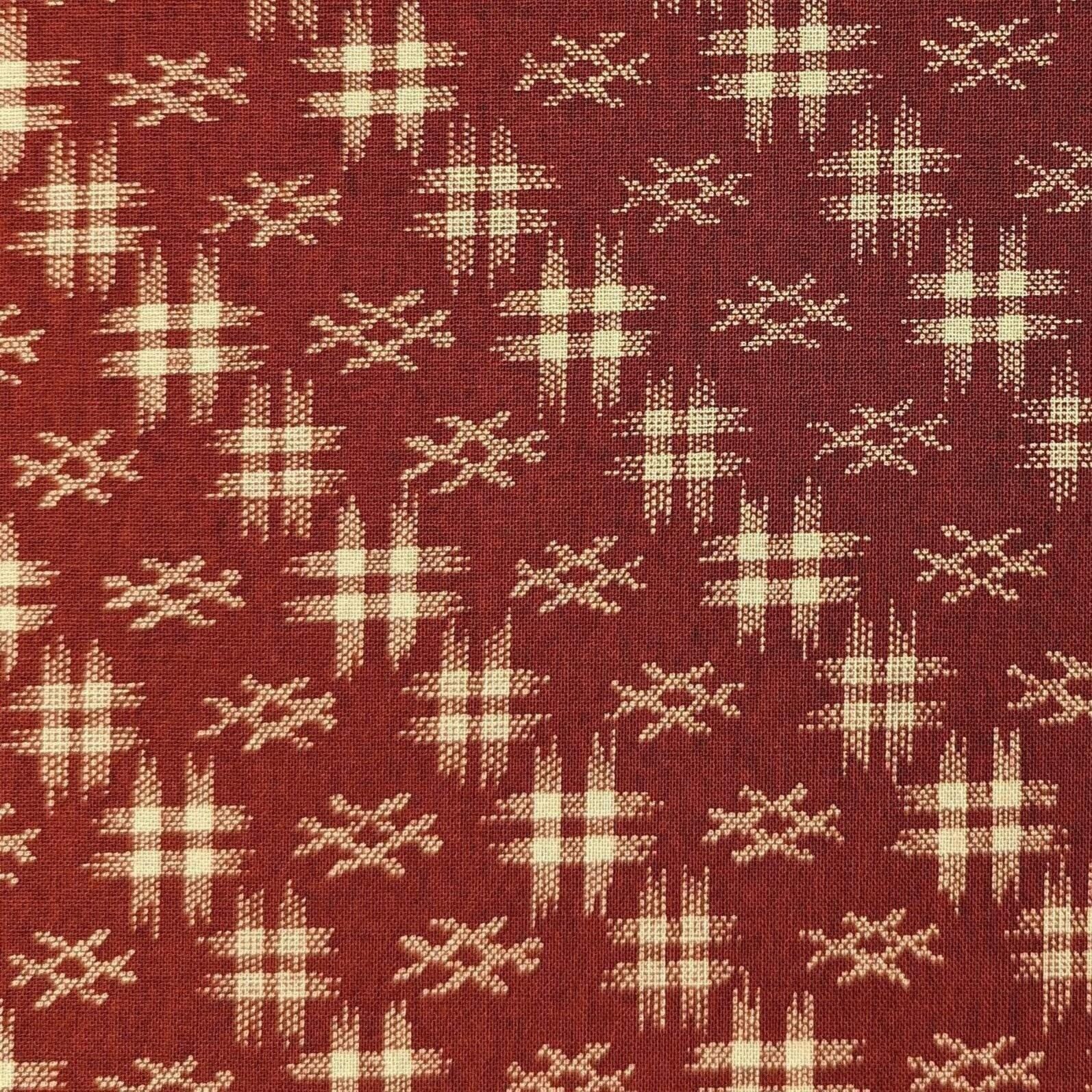 Sevenberry - Well 井戸 Hashtag Cotton Fabric - Red Beige