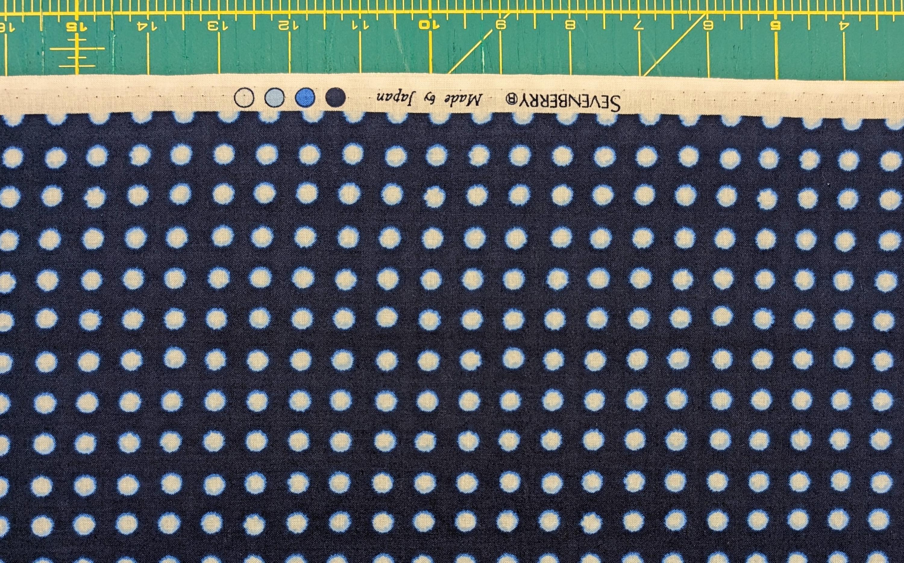 Sevenberry - Polka Dot Printed Shibori-Style Collection Cotton Fabric - Dark Blue