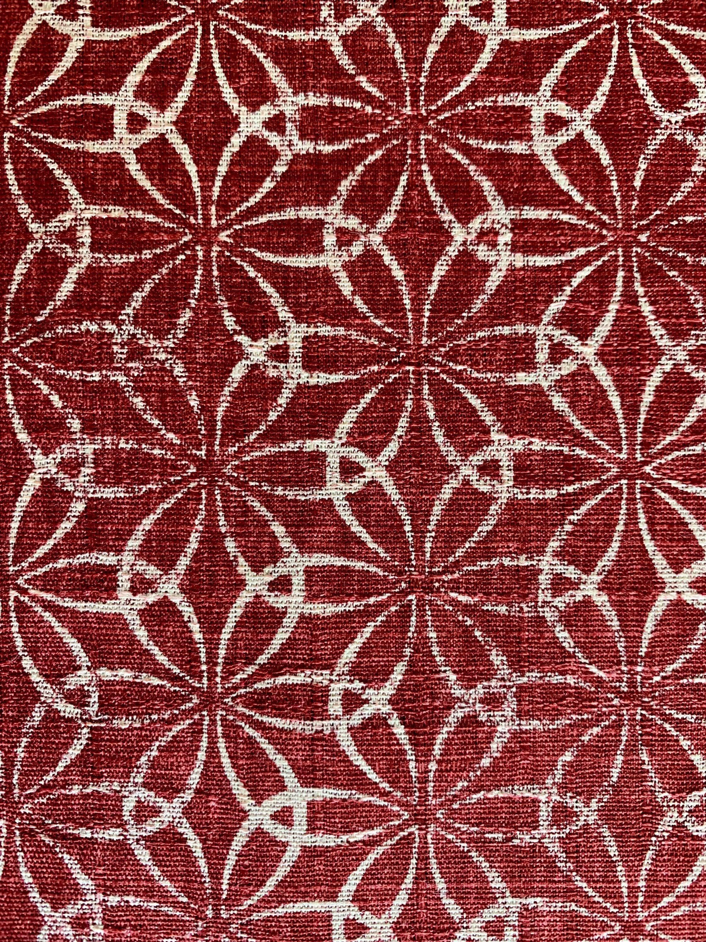 Linked Flowers Morikiku Japanese cotton dobby M-24100-D23 red