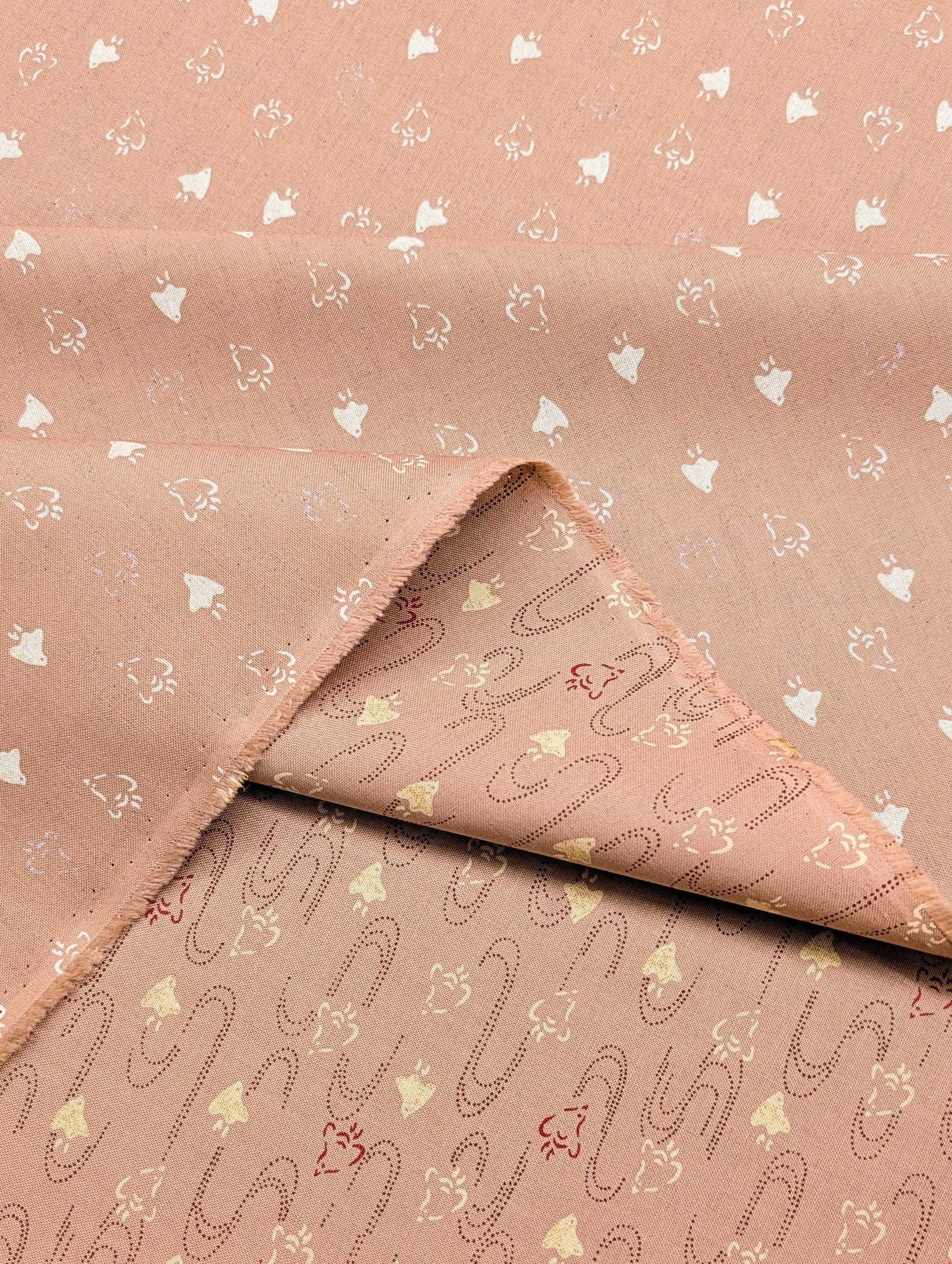 Chidori Sevenberry Japanese cotton fabric 88222-8-1 beige & pink