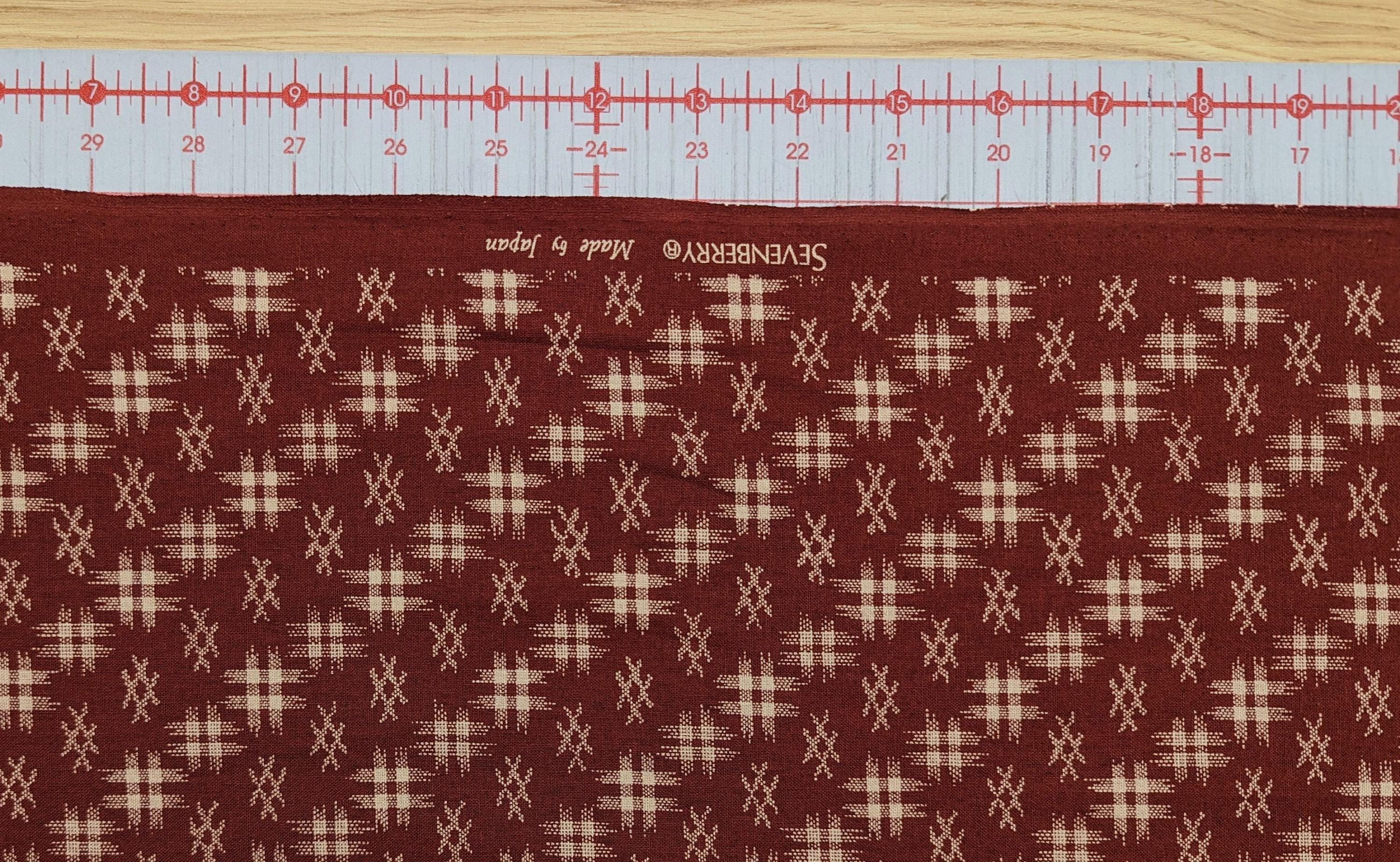 Sevenberry - Well 井戸 Hashtag Cotton Fabric - Red Beige