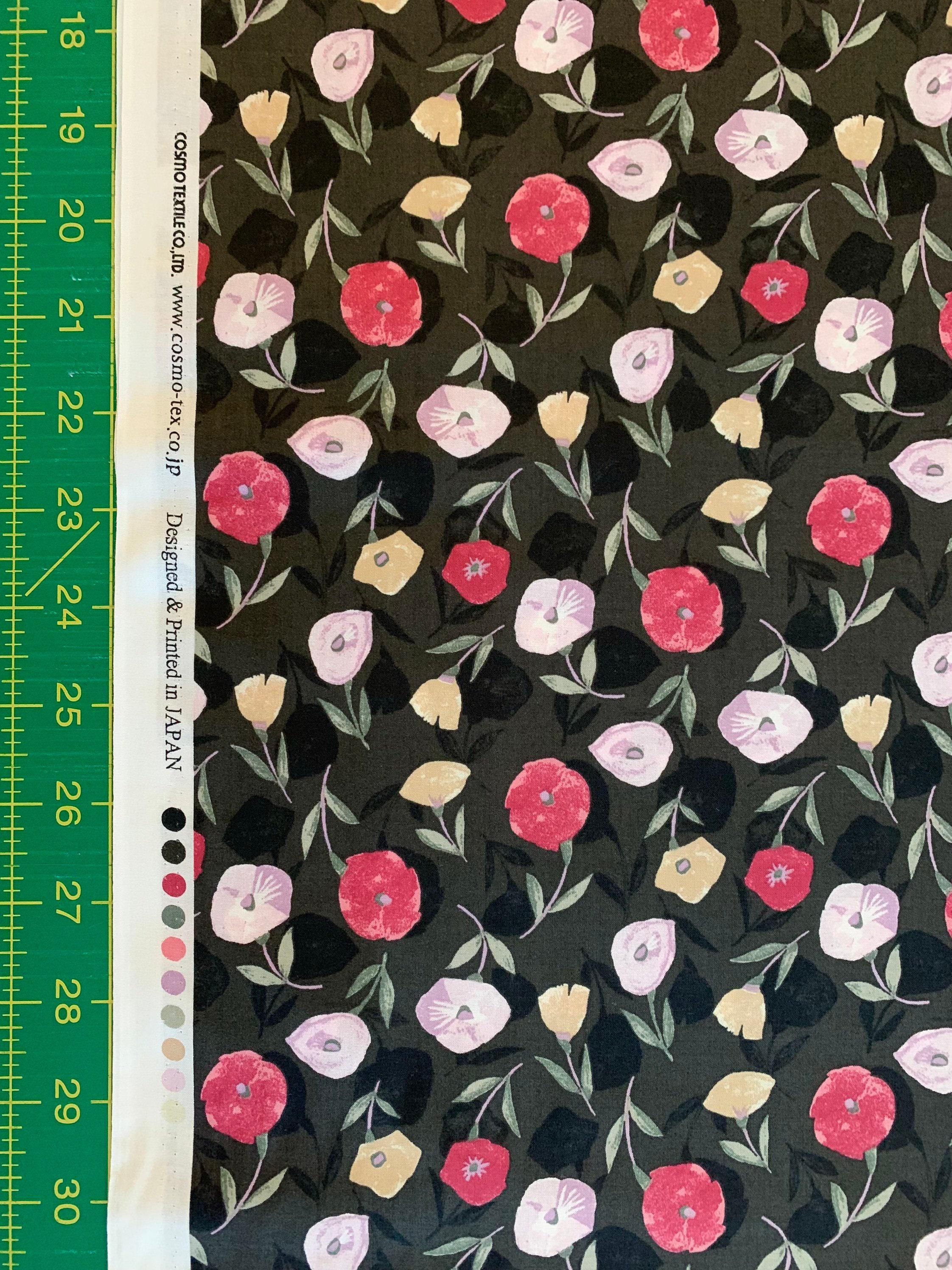 Cosmo - Poppy Shadows Cotton Lawn - Red Pink Black