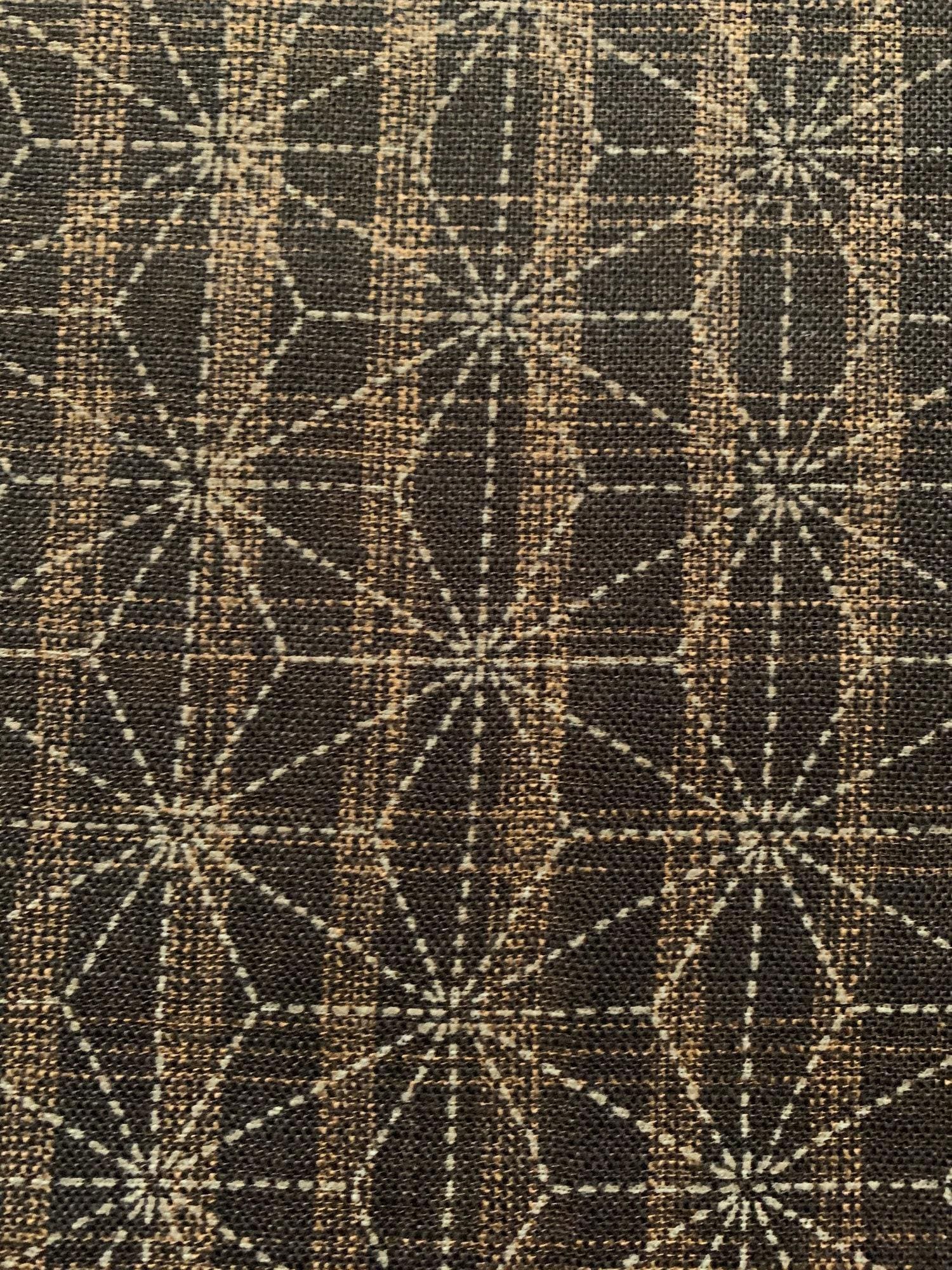 Sevenberry - Asanoha Hemp Leaf Star Cotton Fabric - Brown Tan