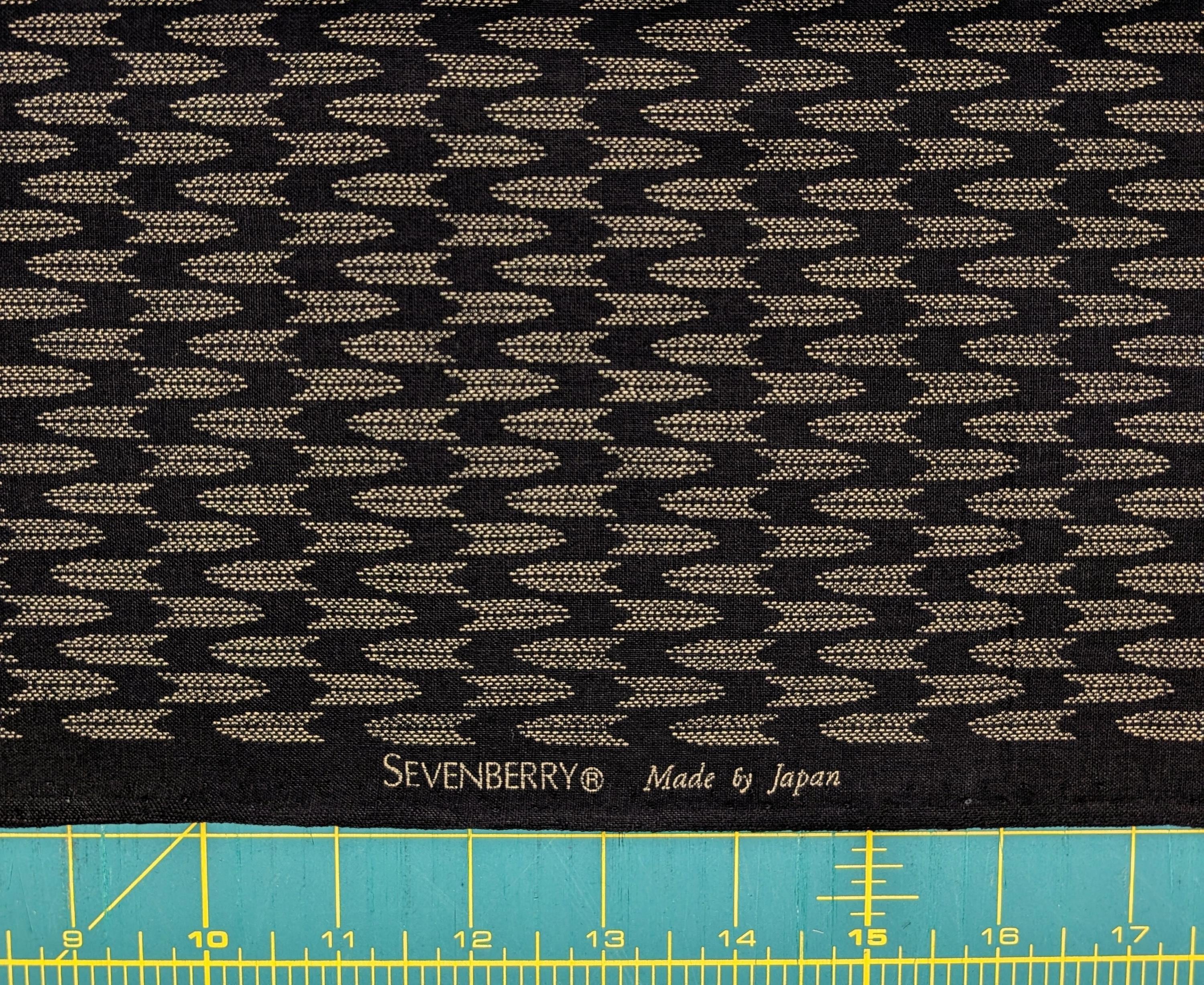 Sevenberry Zigzag Yabane arrows Japanese cotton fabric 88222-6-12 beige & black