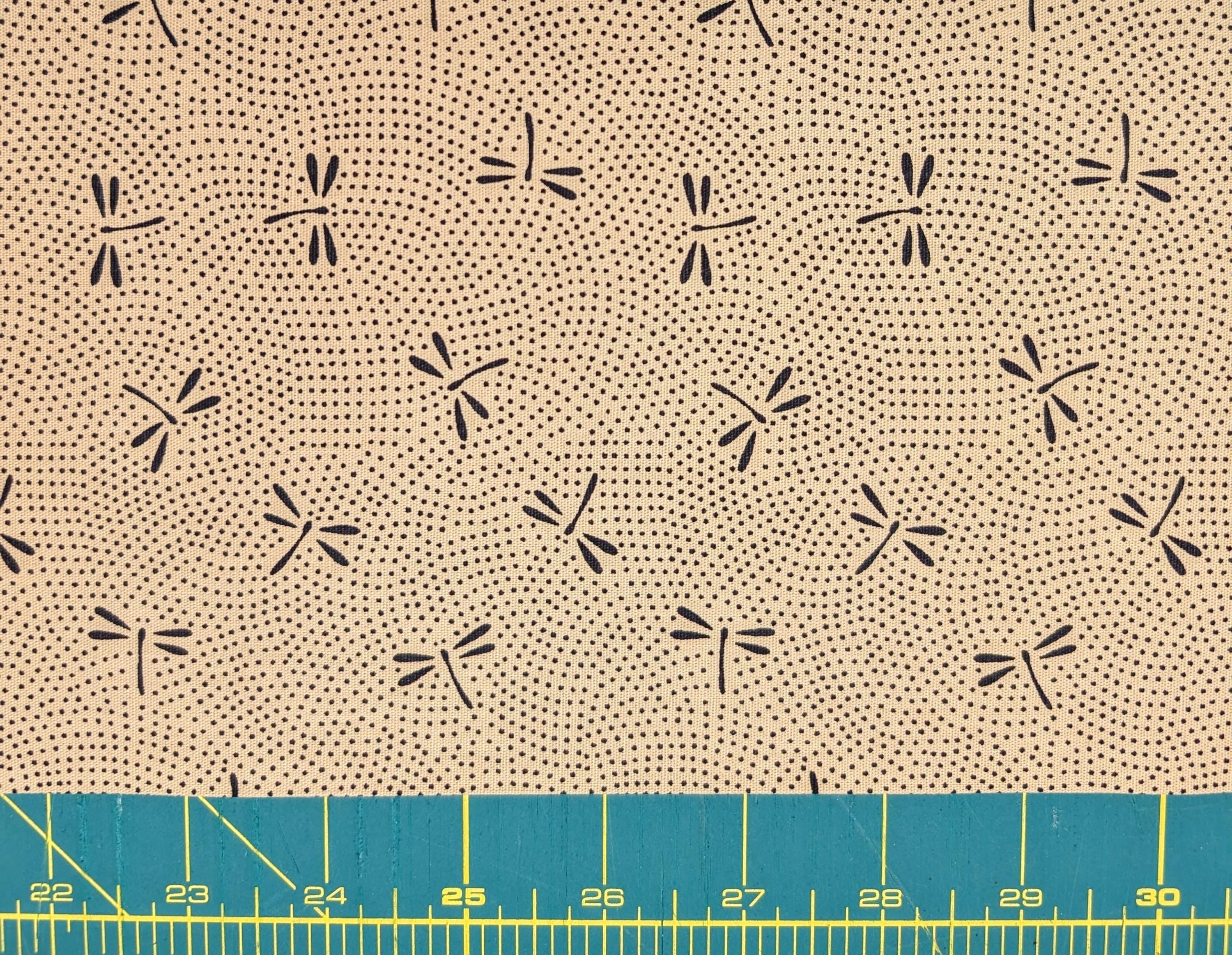 NEW Dotted Dragonflies Senyo Japanese cotton fabric SK-100-4 A beige