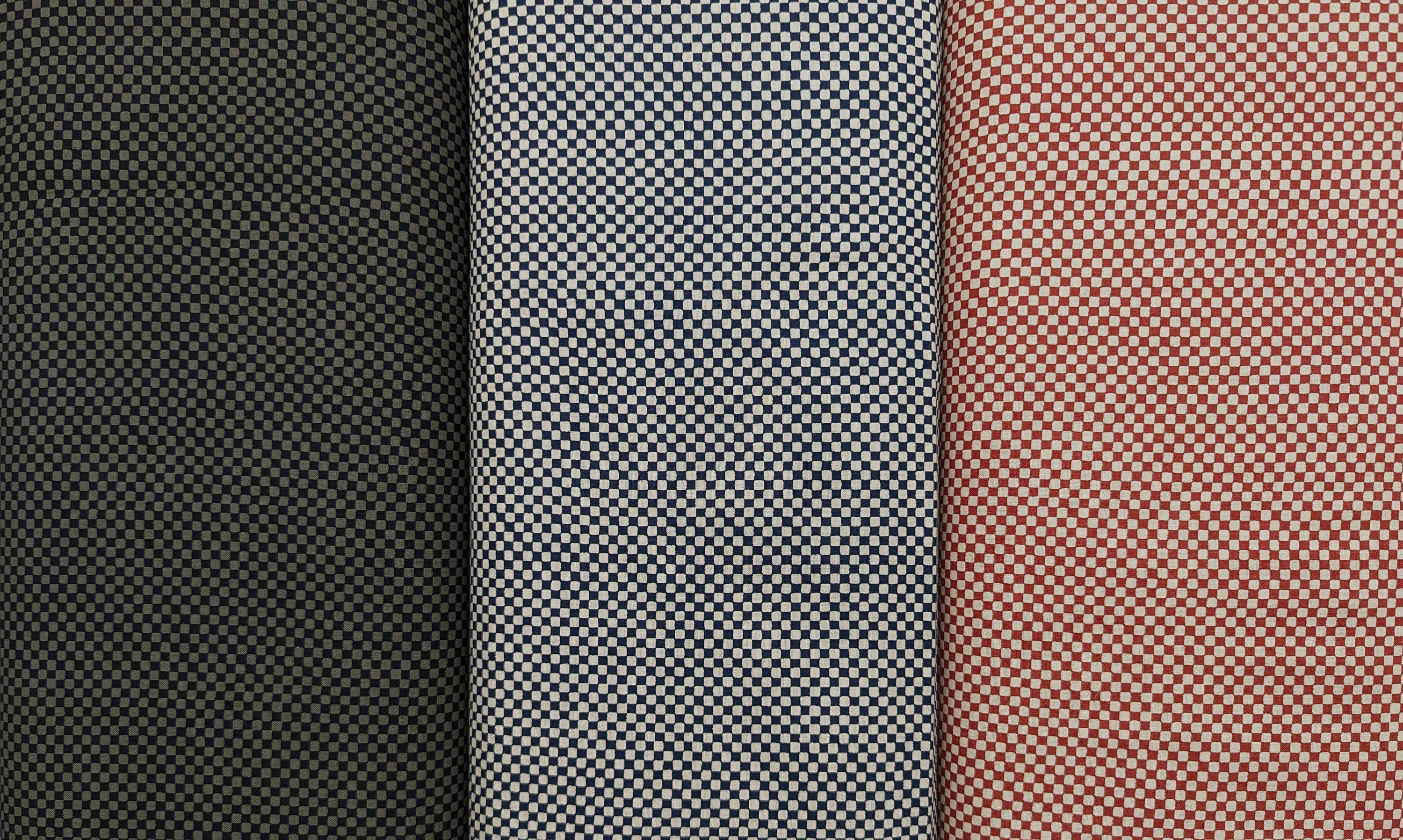 Ichimatsu Checkerboard Sevenberry Japanese cotton fabric 88222-4-4 blue