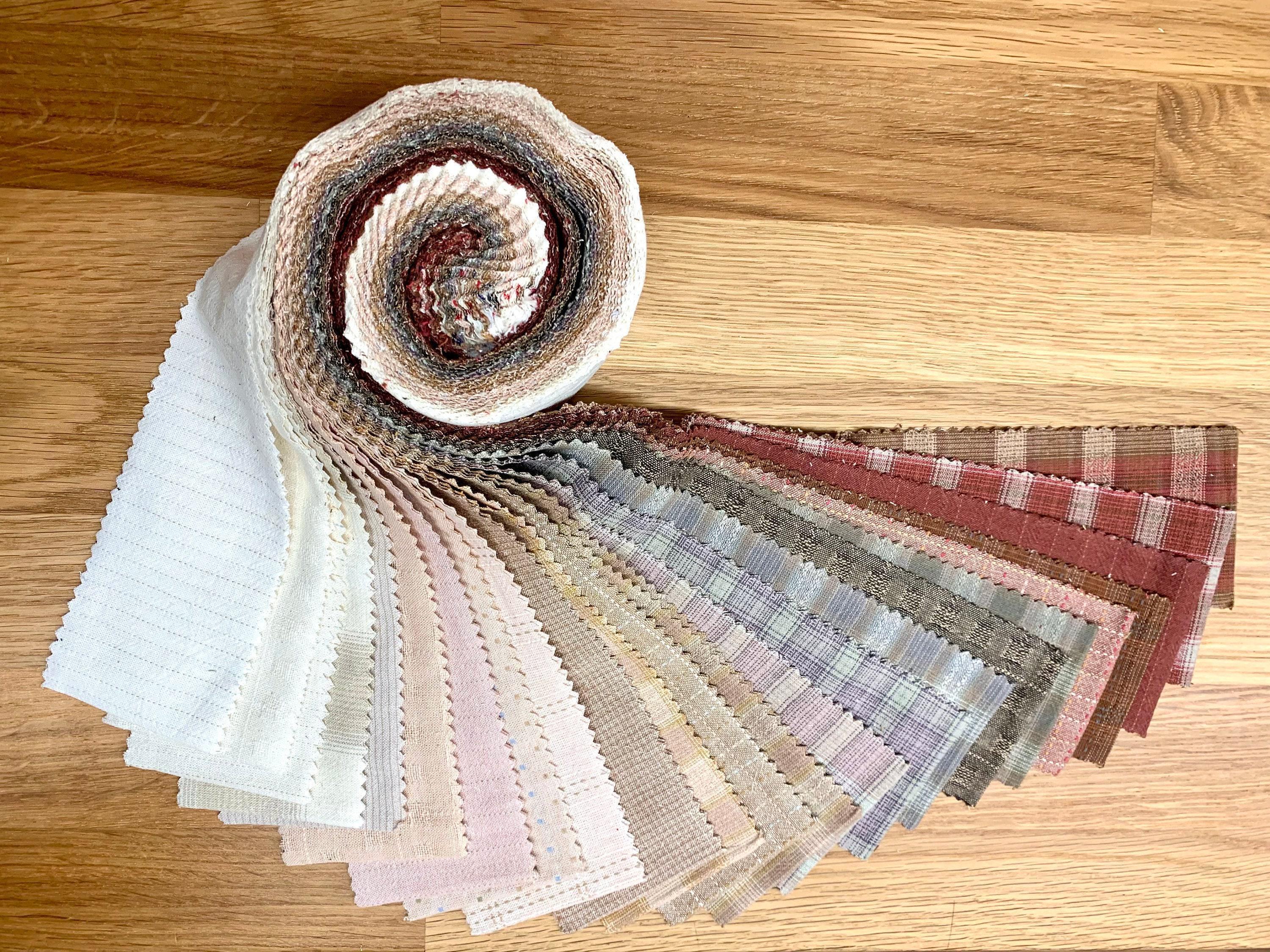 Cosmo - 23 Pieces 2.5 Inch Twist Yarn Dyed Cotton Taupe Roll - Pink or Green
