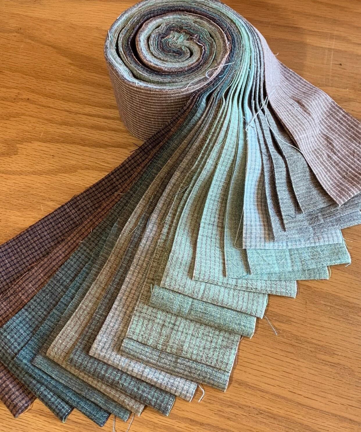 Cosmo - 20 Pieces 2.5 Inch Twist Yarn Dyed Cotton Taupe Roll - Assorted Colors