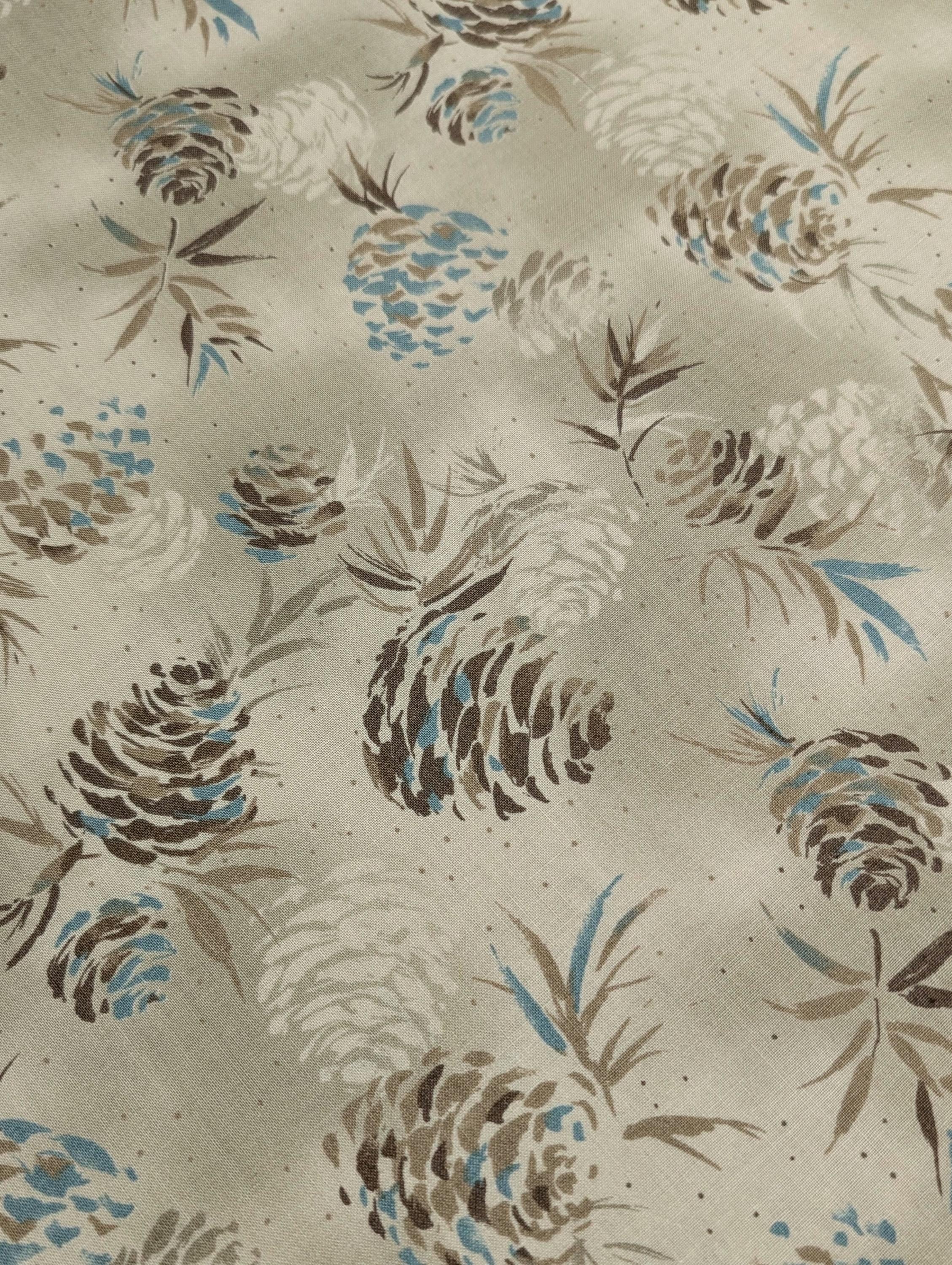 Vancet - Watercolor Pinecones Cotton Taupe - Gray