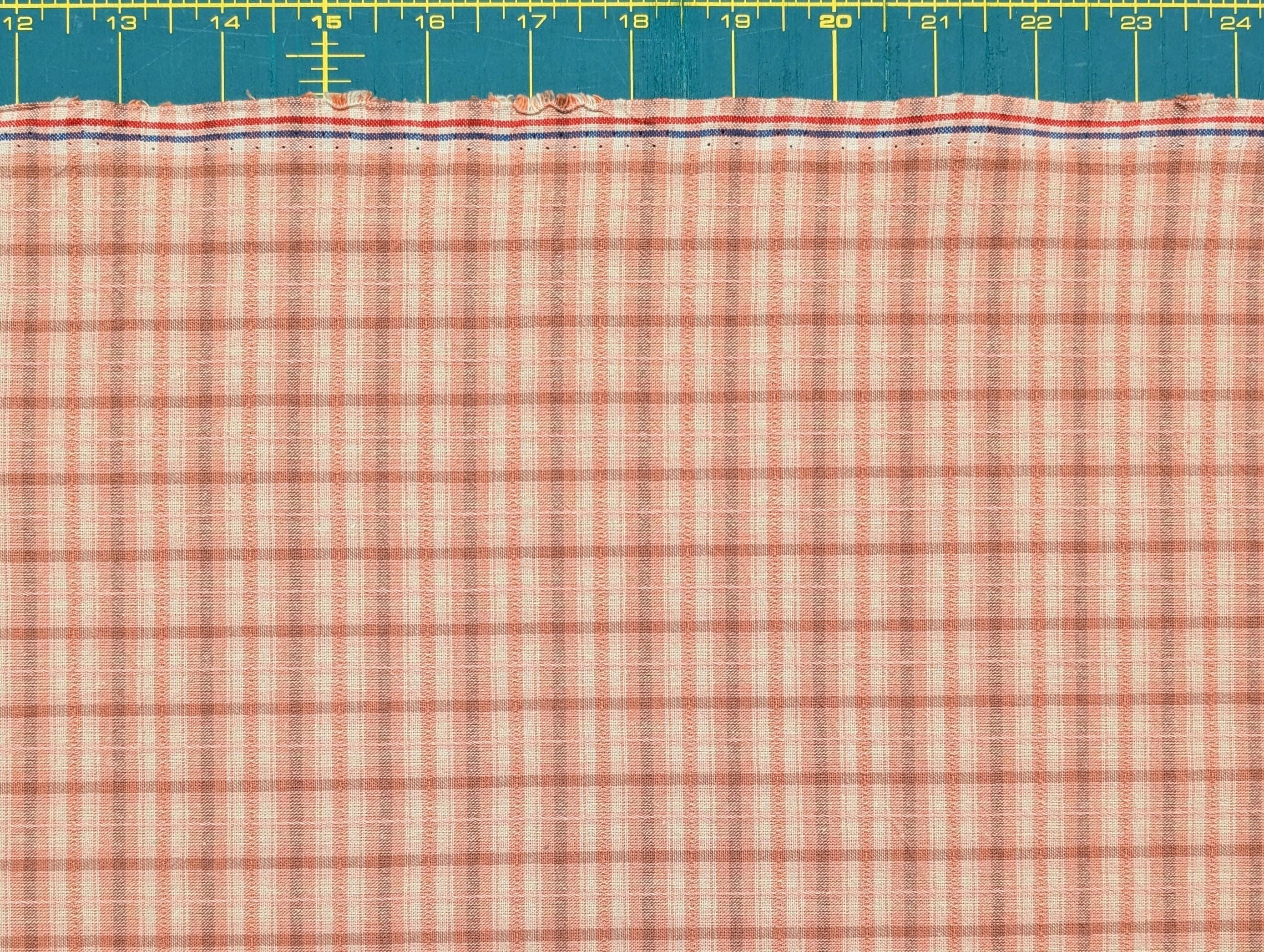 Textile Pantry - Junko Matsuda Yarn Dyed Plaid Cotton Fabric - Pink and Beige