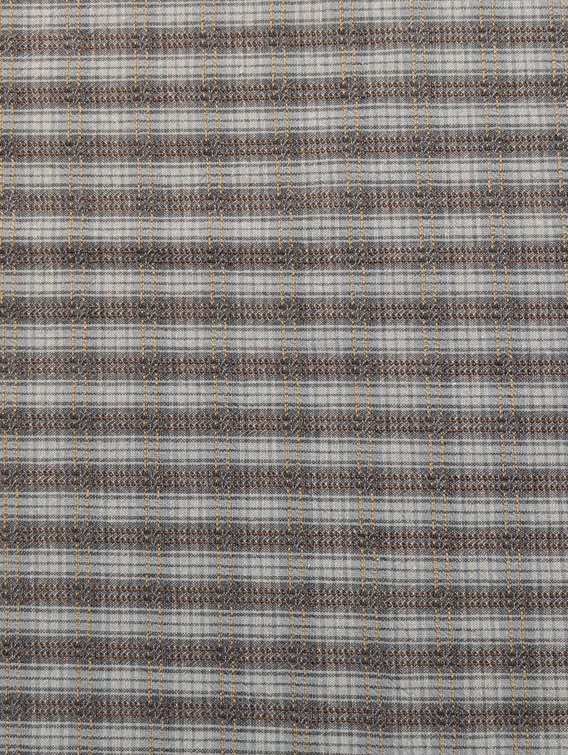 Textile Pantry - Junko Matsuda Yarn Dyed Plaid Cotton Fabric - Blue and Gray