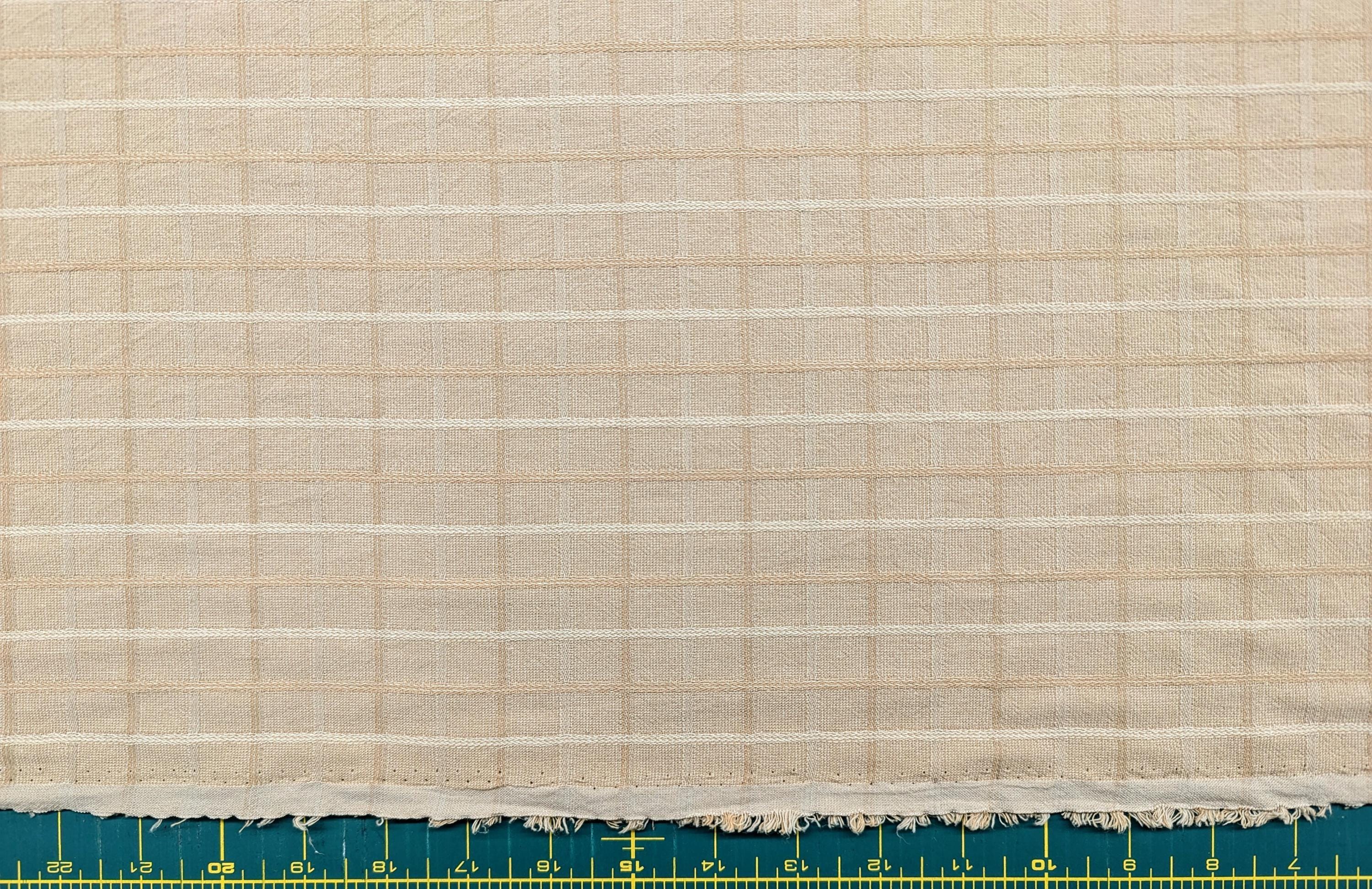 Japanese yarn dyed plaid grid cotton fabric 4547-343 beige