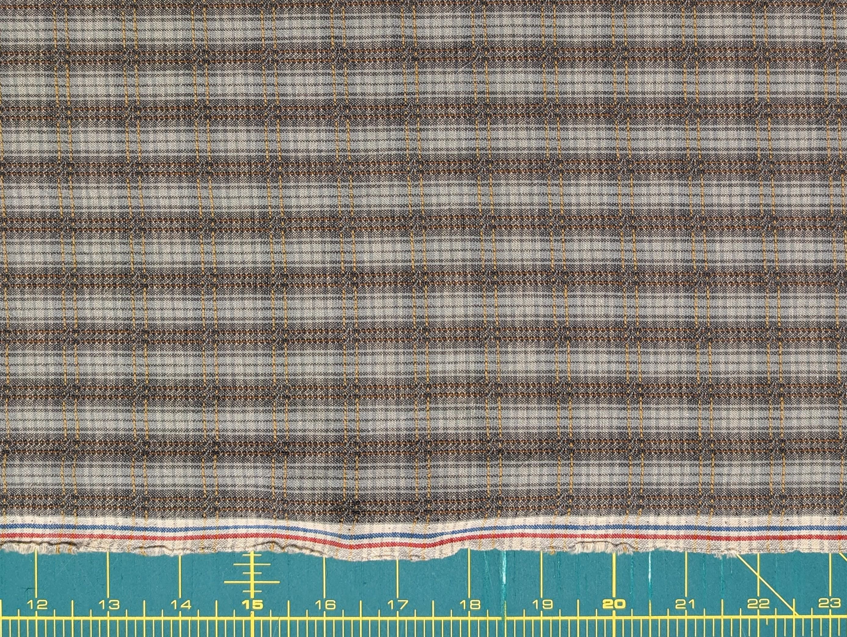 Textile Pantry - Junko Matsuda Yarn Dyed Plaid Cotton Fabric - Blue and Gray