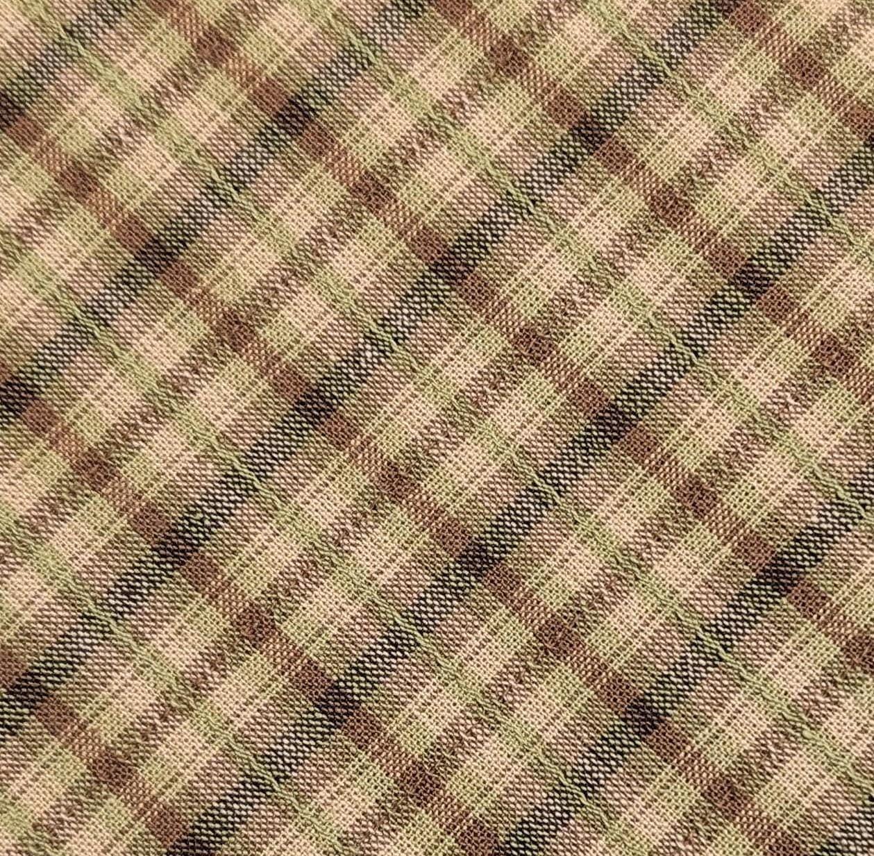 Textile Pantry - Junko Matsuda Yarn Dyed Plaid Cotton Fabric - Brown and Beige