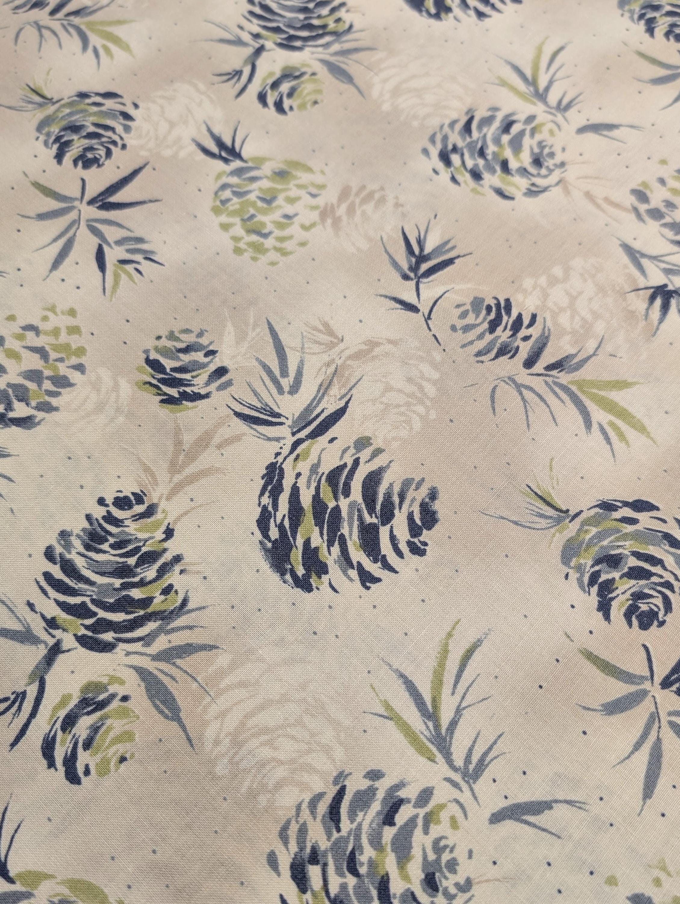 Vancet - Watercolor Pinecones Cotton Taupe - Beige