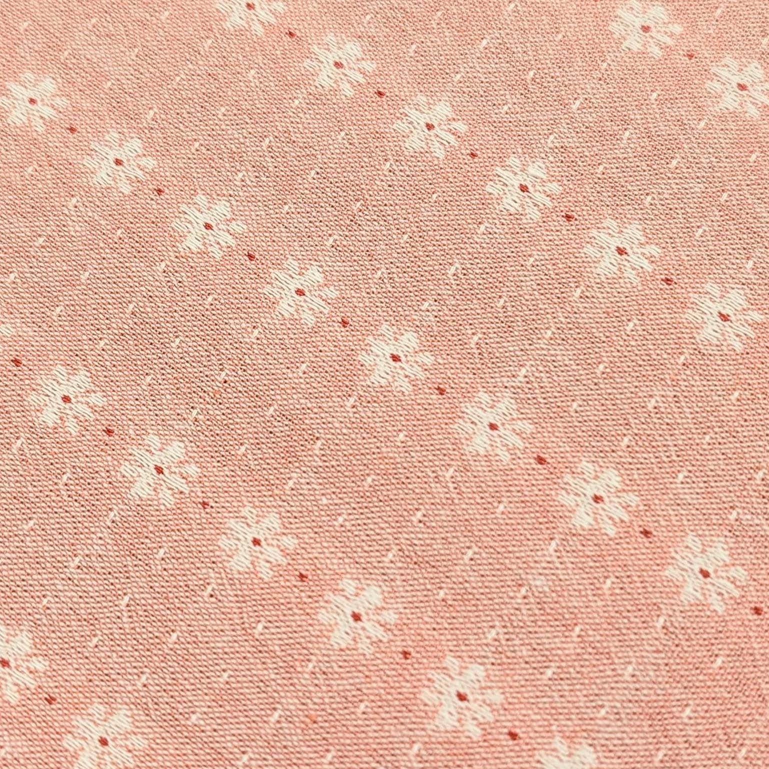 Textile Pantry - Junko Matsuda Yarn Dyed Daisy Stripes Cotton Fabric - Pink