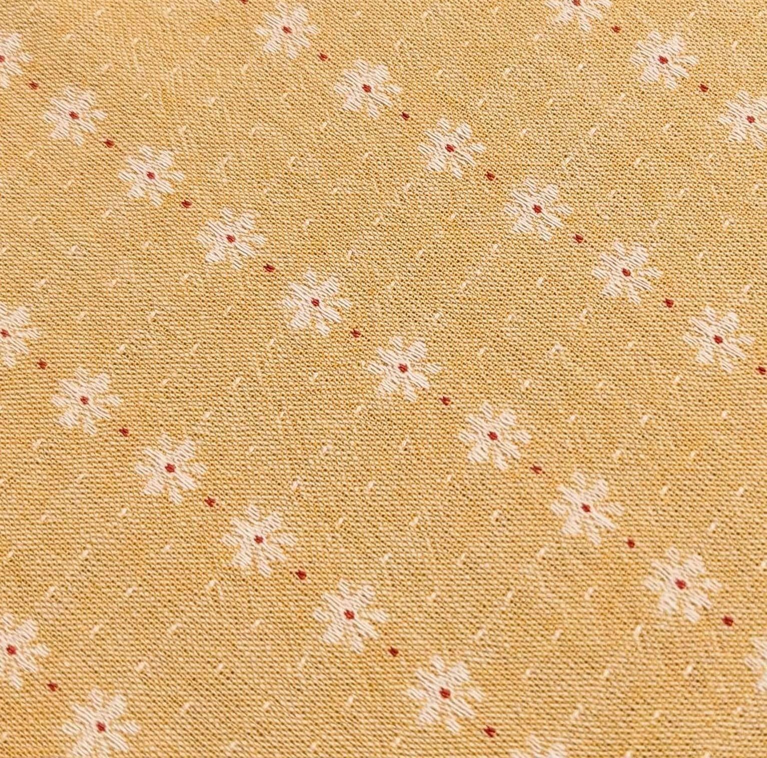 Textile Pantry - Junko Matsuda Yarn Dyed Daisy Stripes Cotton Fabric - Yellow