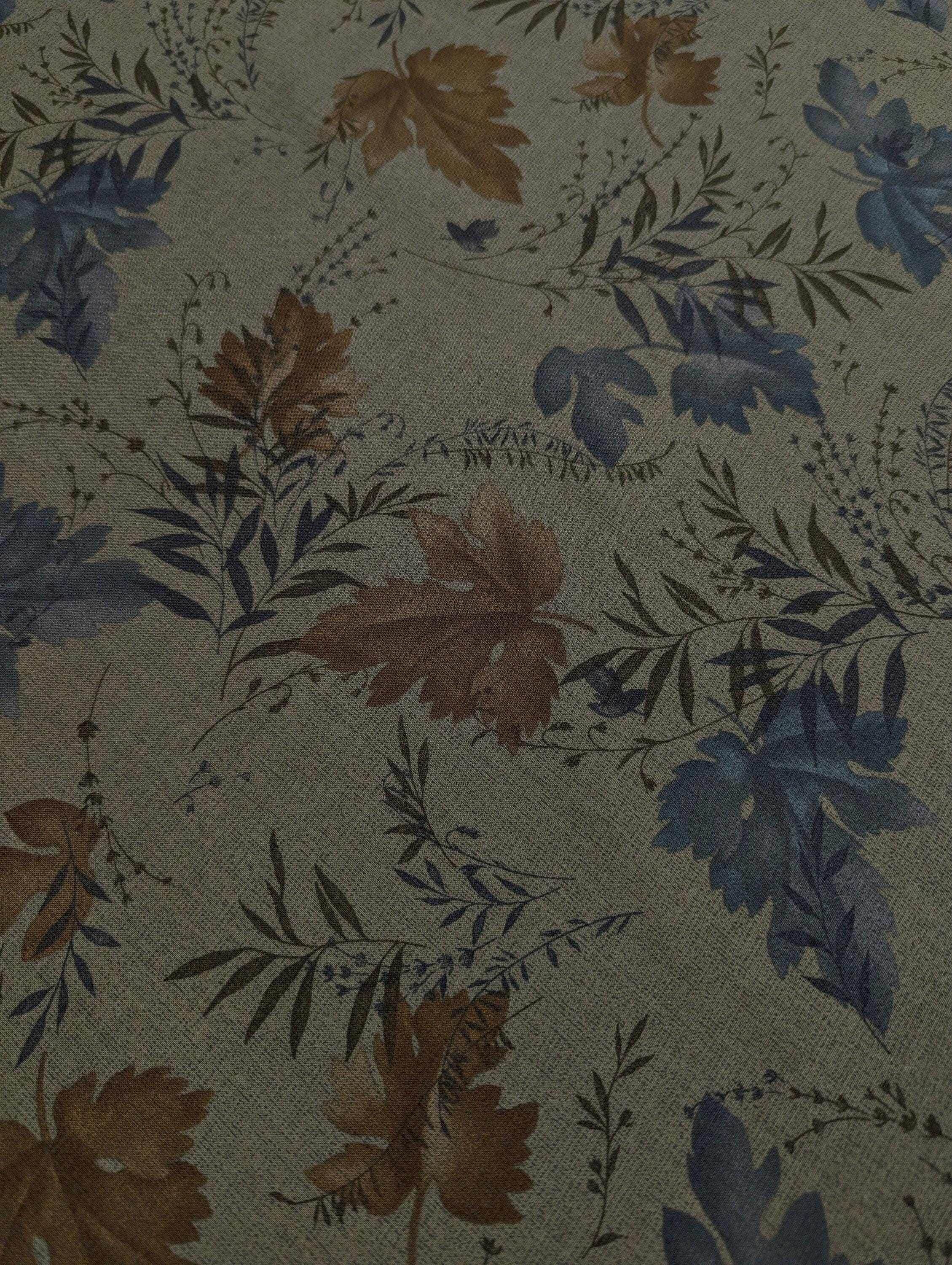 Vancet - Autumn Leaf Taupe-Ism Printed Cotton Taupe - Gray