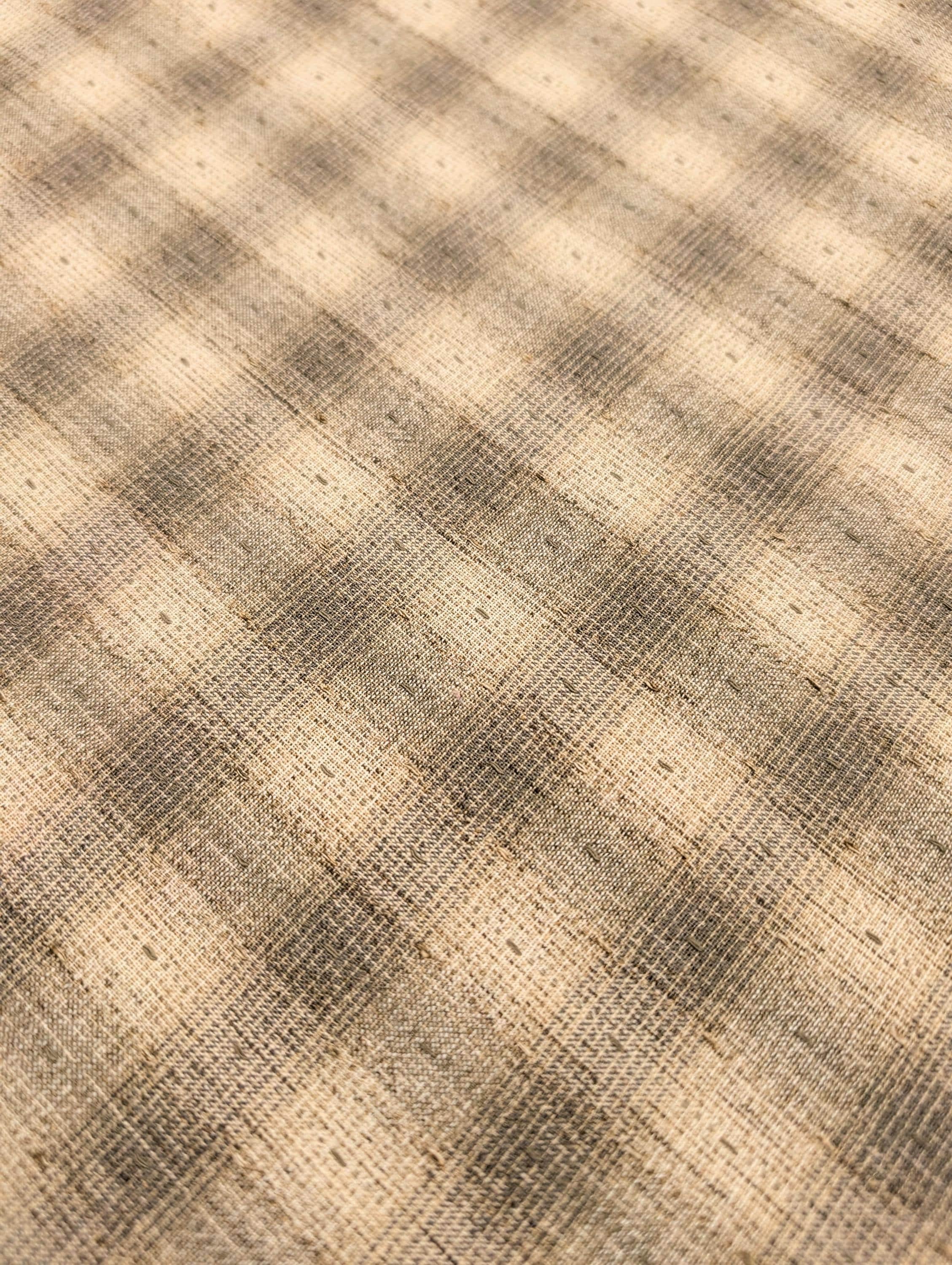 Cosmo - Dotted Textured Weave Yarn Dyed Cotton Taupe - Light Brown