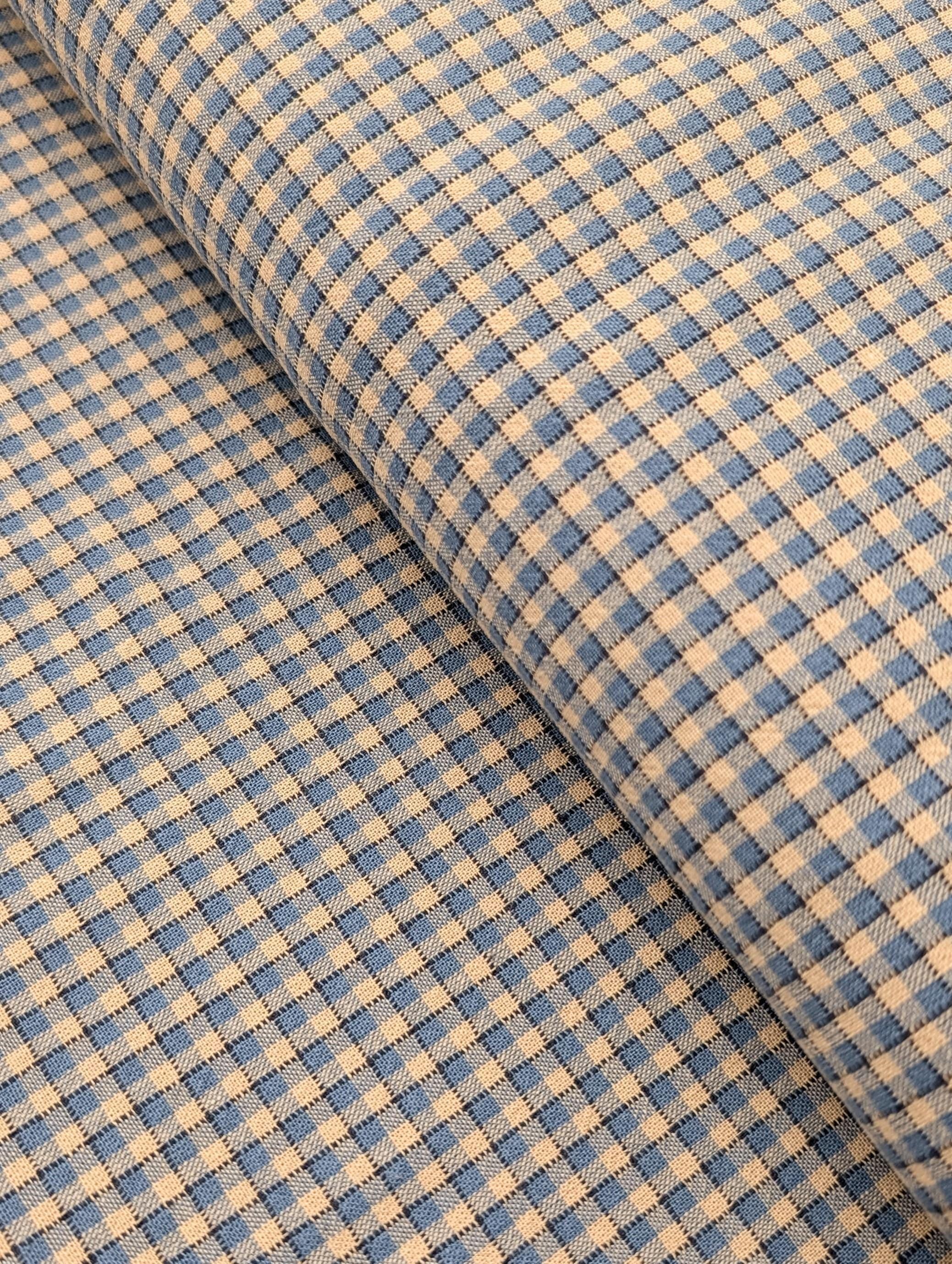 Textile Pantry - Junko Matsuda Yarn Dyed Gingham Cotton Fabric - Blue