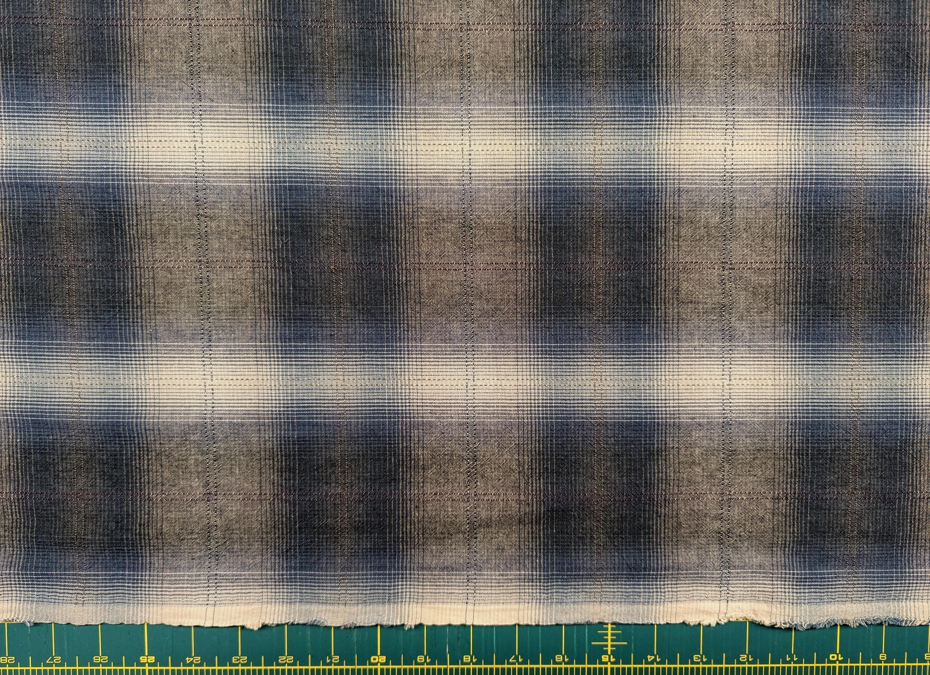 Japanese yarn dyed big plaid cotton fabric 4547-348 dark blue