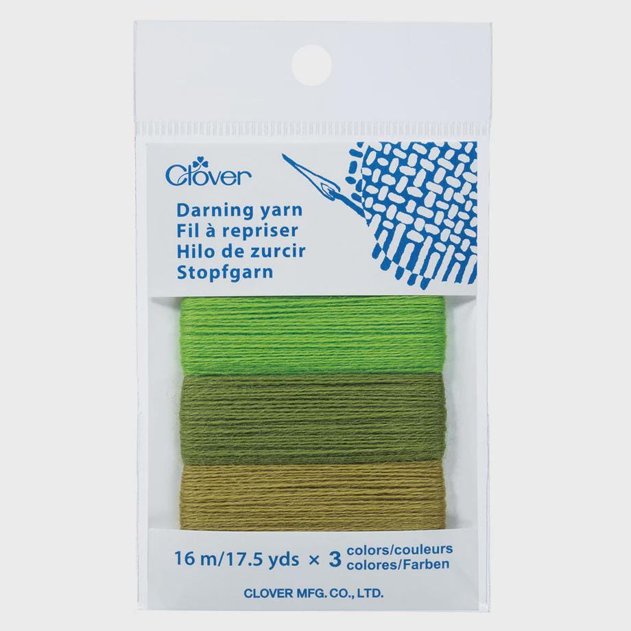 Clover Japanese Darning Yarn 3 Color Assortment #7953 GREEN