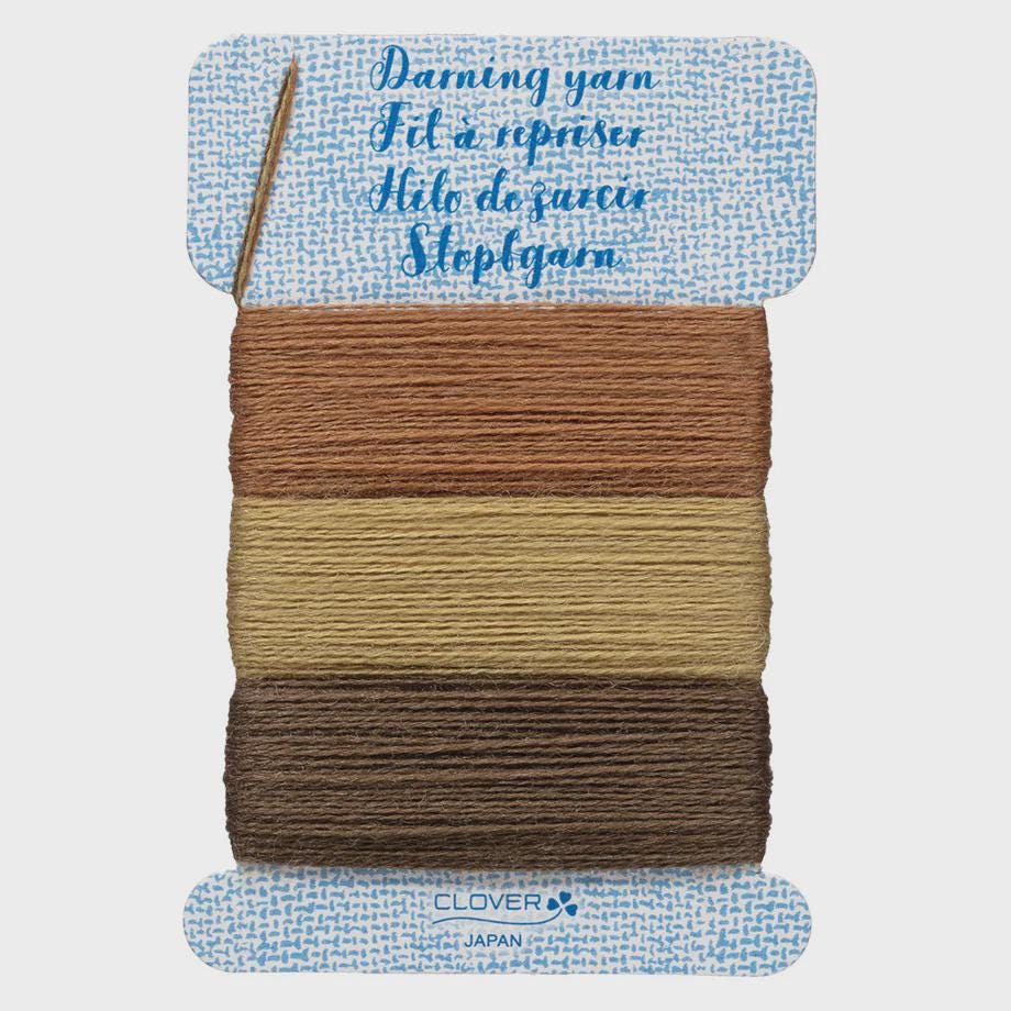 Clover Japanese Darning Yarn 3 Color Assortment #7955 BROWN