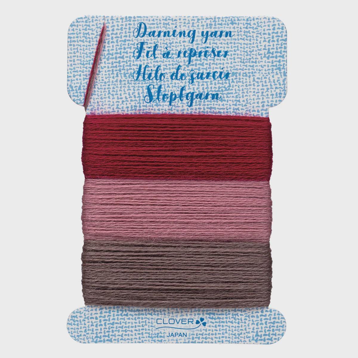 Clover Japanese Darning Yarn 3 Color Assortment #7958 ROUGE