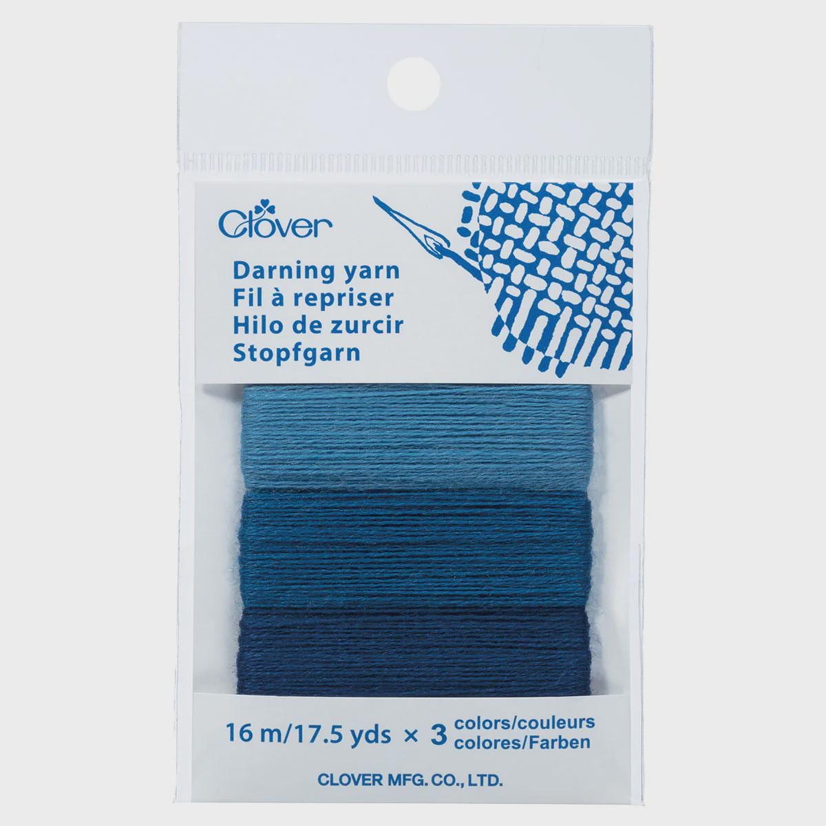 Clover Japanese Darning Yarn 3 Color Assortment #7965 DENIM