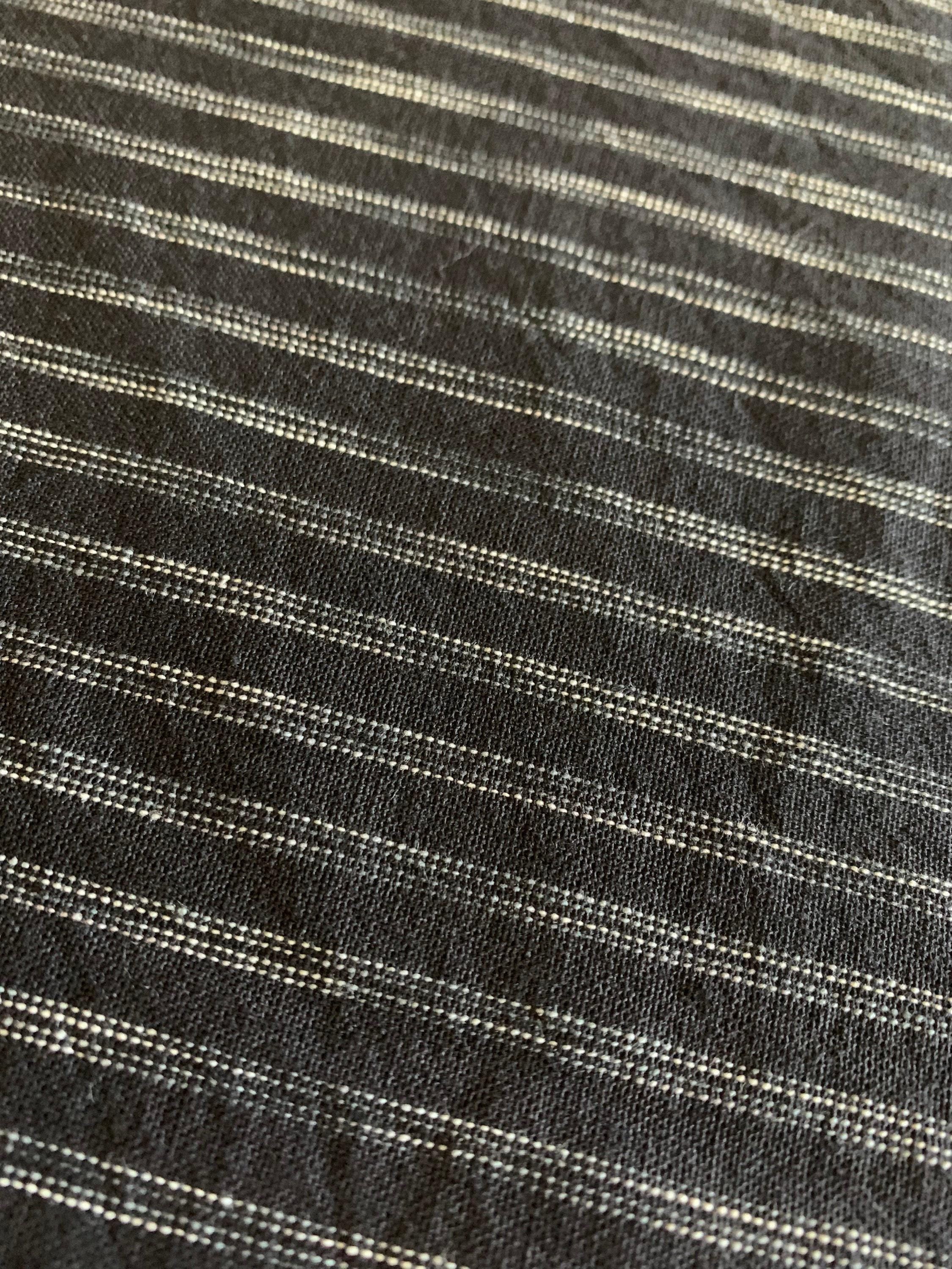 Orimono Imports - Rustic Woven Stripe Cotton - Black White