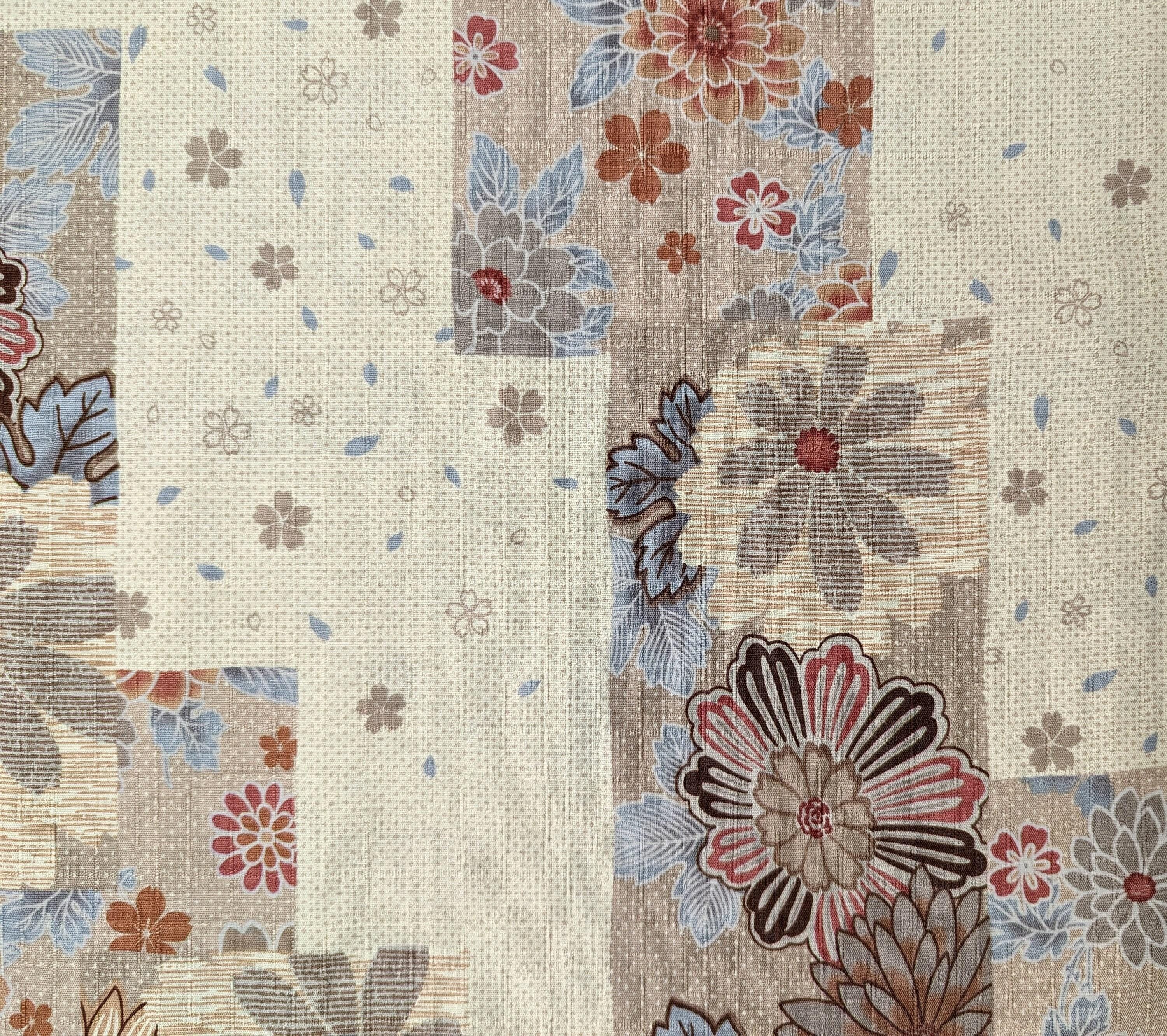 Kobayashi - Spring Pastel Flowers Cotton Dobby - Beige