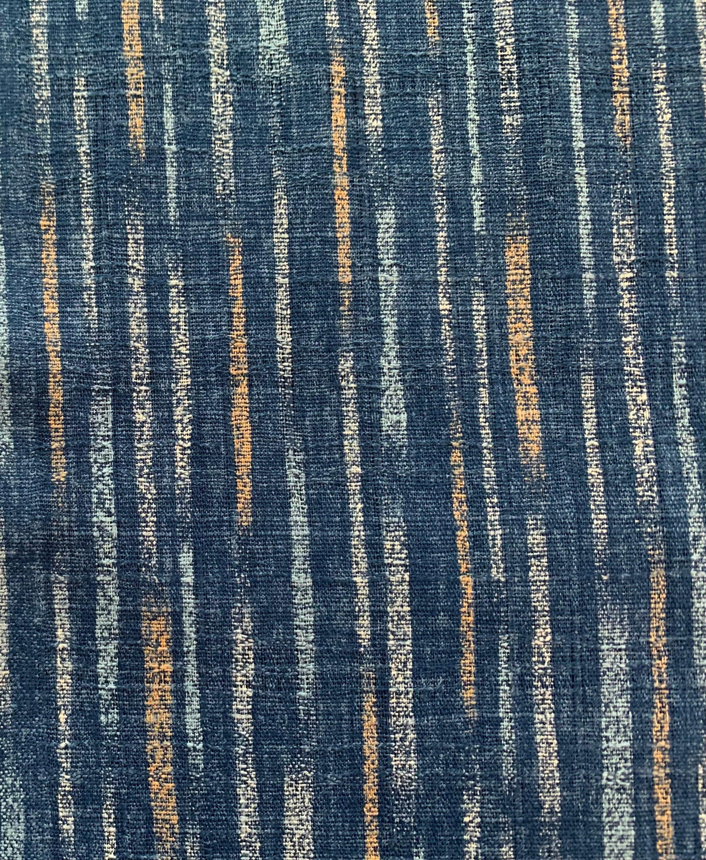 Morikiku - Chalk Stripe Cotton Dobby - Blue