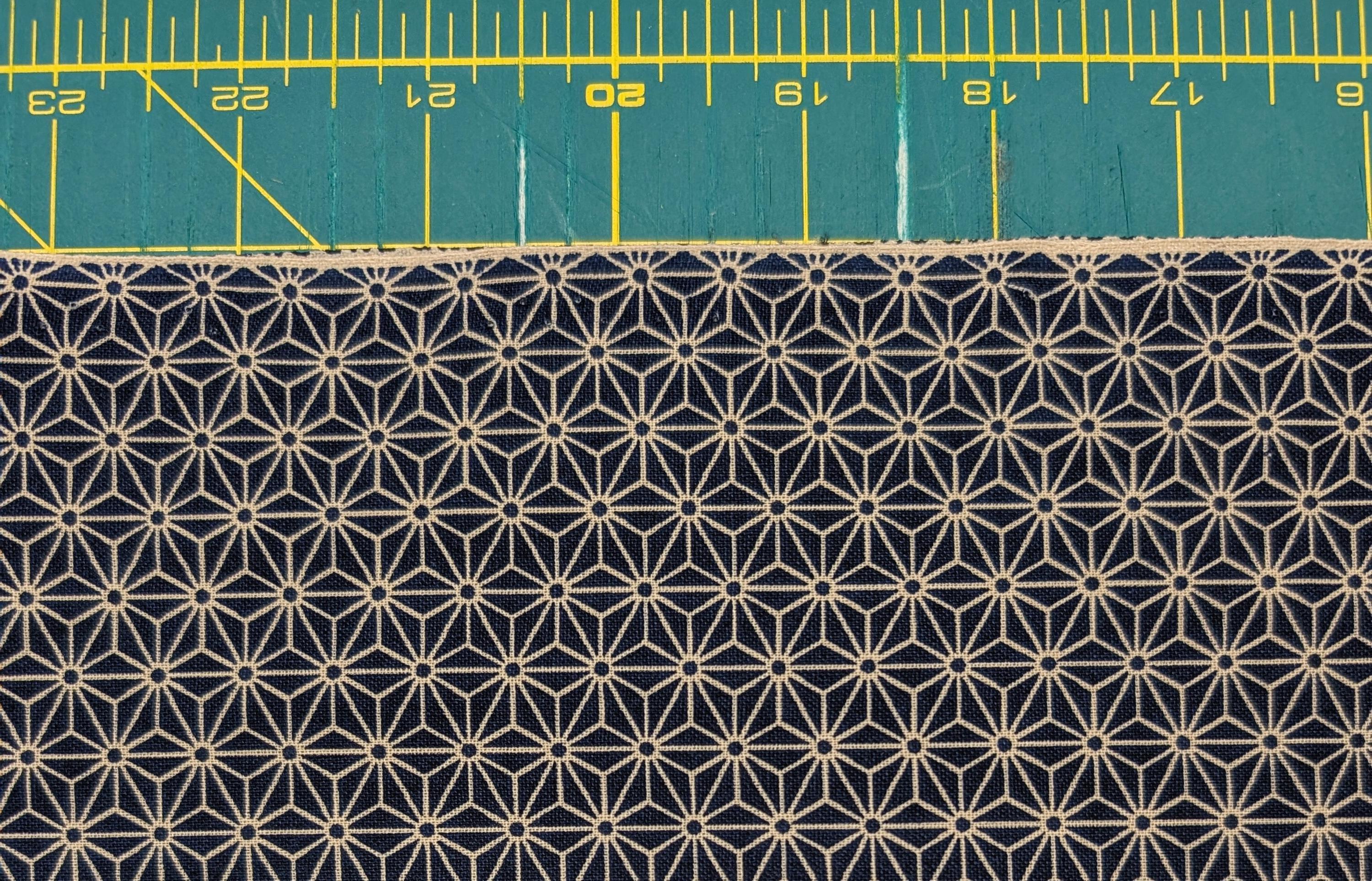 Sevenberry Small Asanoha stars Japanese cotton fabric 88222-2-4 beige & navy blue