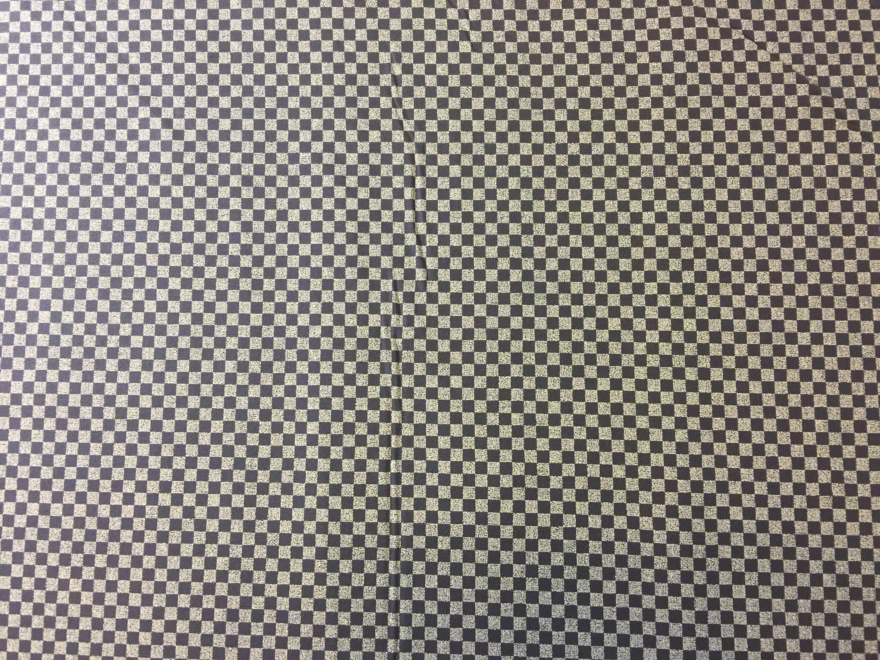 Cosmo - Checkerboard Quilt Cotton - Navy Blue Gray