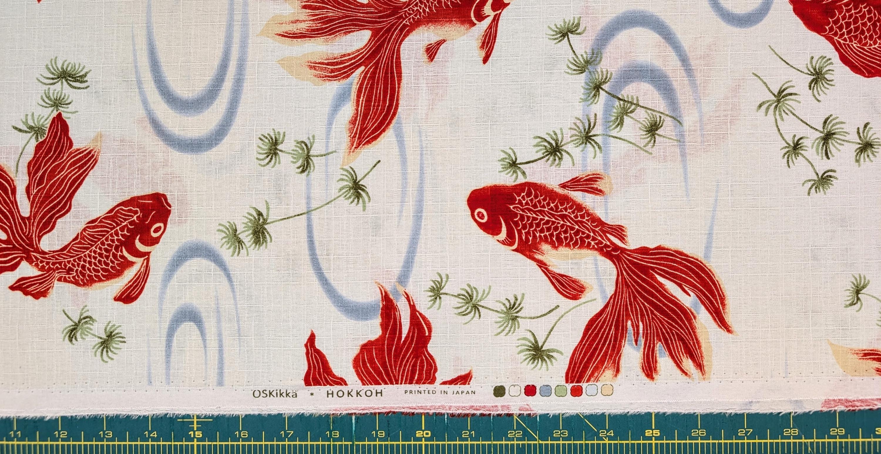 NEW Hokkoh Kingyo Japanese cotton dobby fabric 1025-1100-2-A white