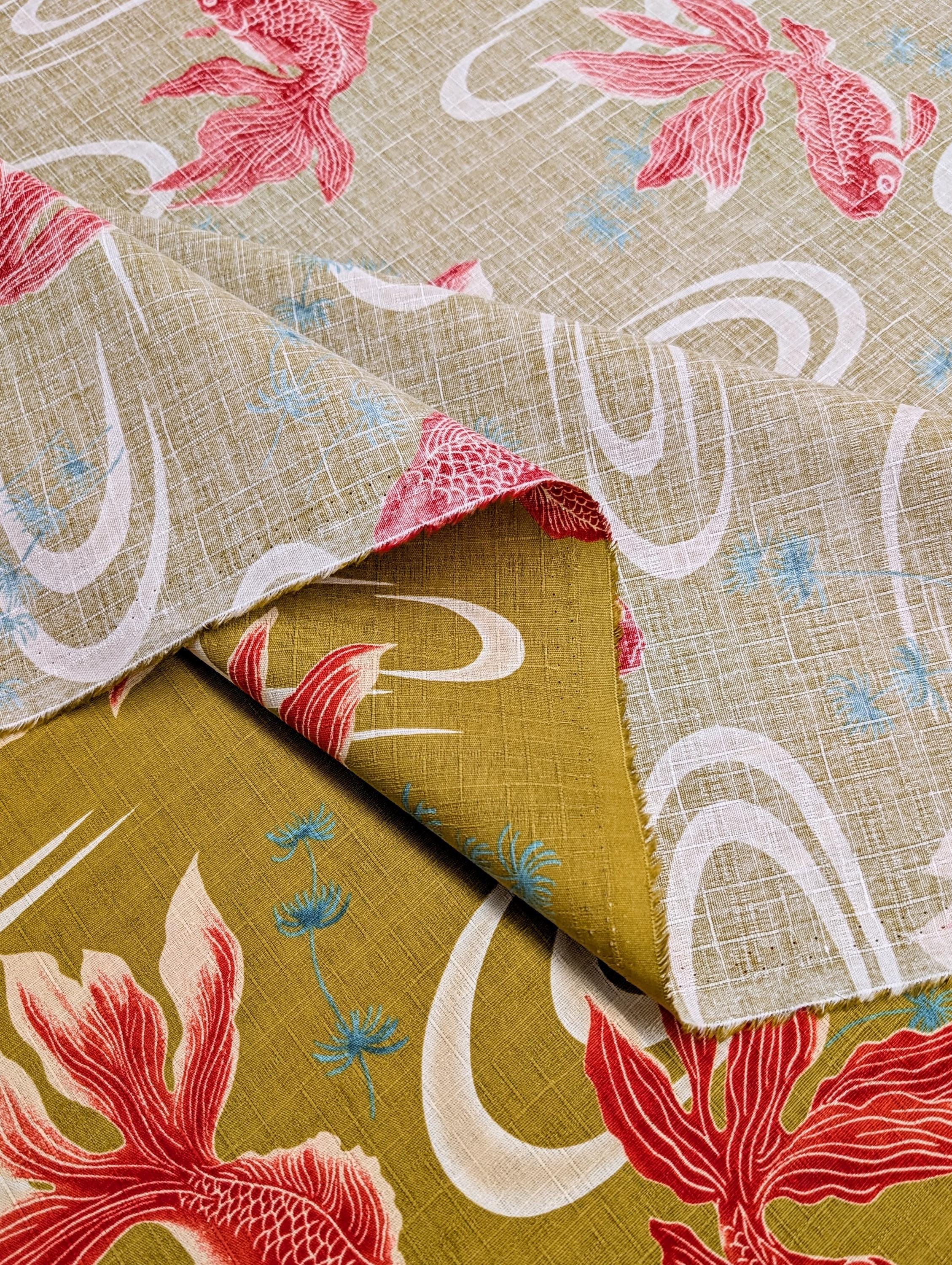 NEW Hokkoh Kingyo Japanese cotton dobby fabric 1025-1100-2-C yellow-green